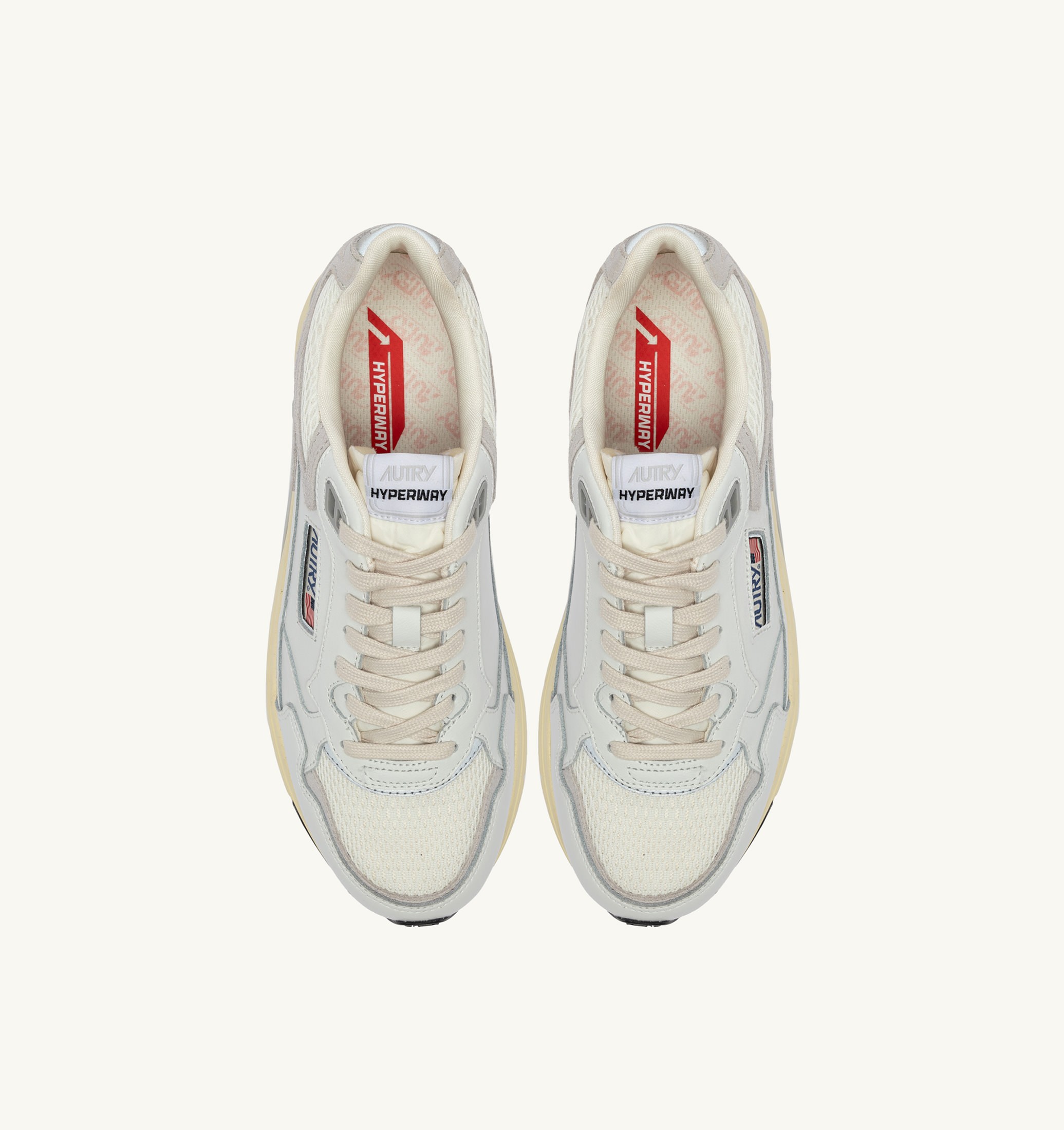 SNEAKERS HYPERWAY IN MESH E PELLE BIANCO E GRIGIO