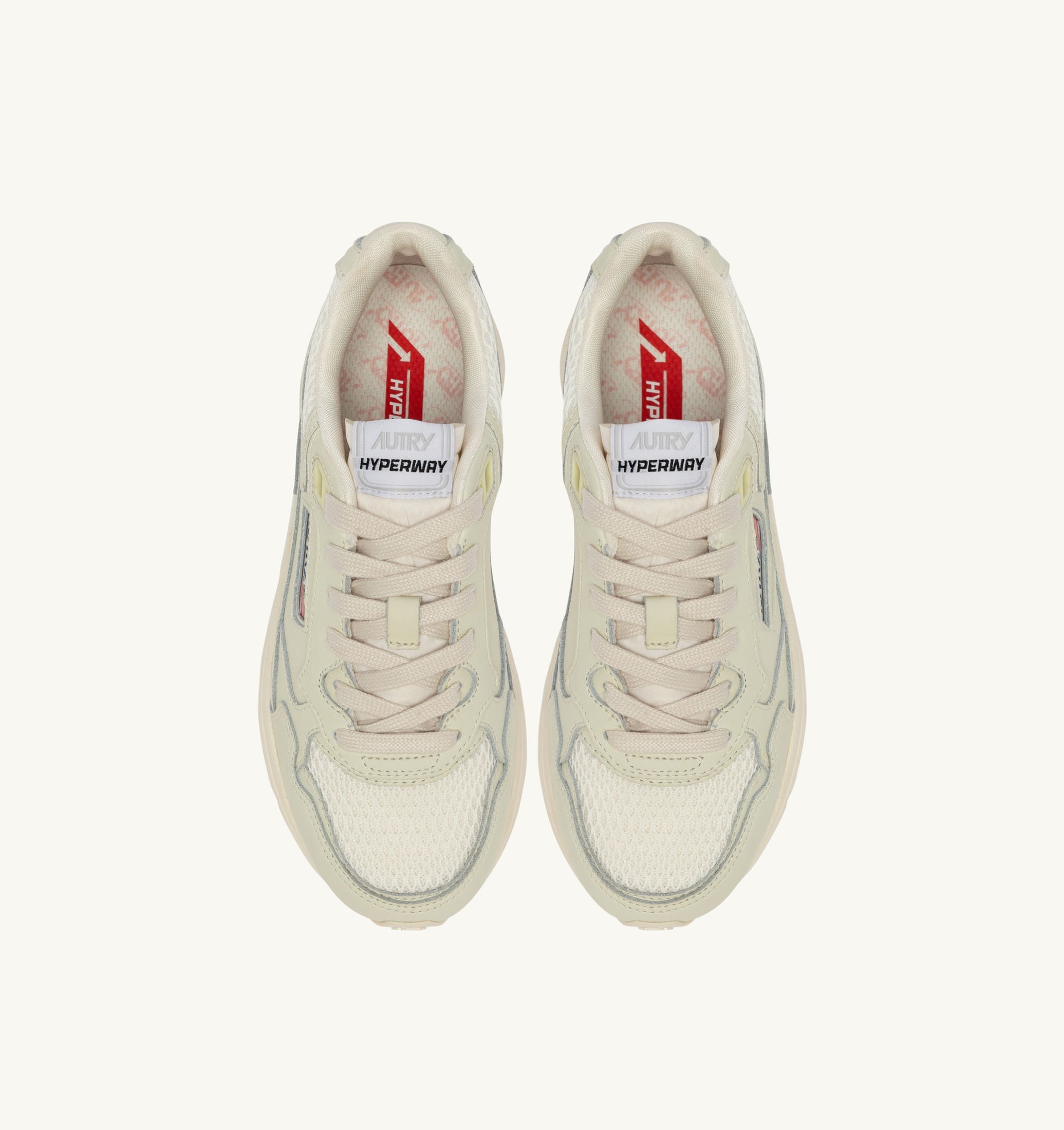 SNEAKERS HYPERWAY IN MESH E PELLE NAPPA WHISPER WHITE
