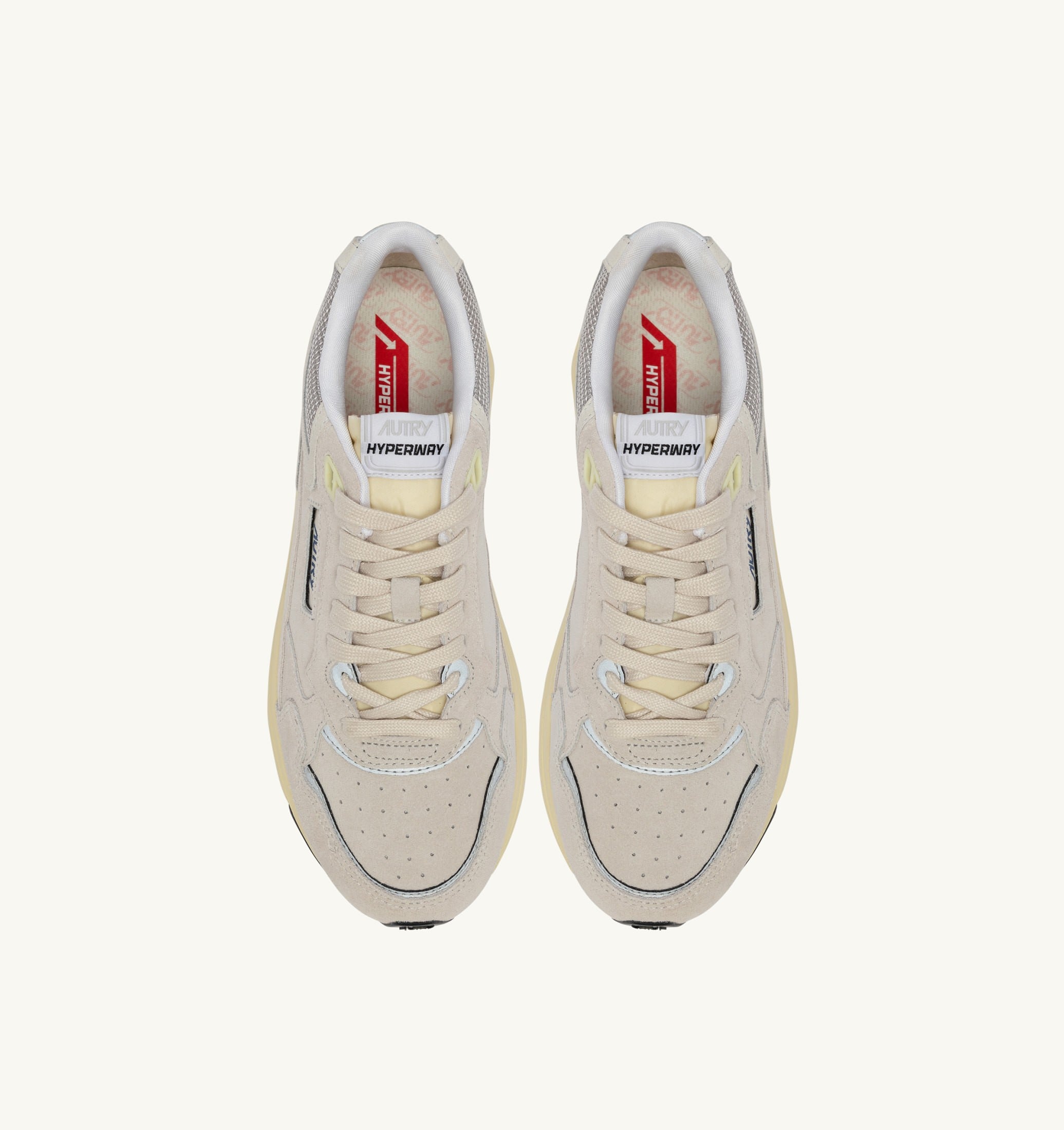 SNEAKERS HYPERWAY IN MESH E SUEDE BIANCO E ARGENTO