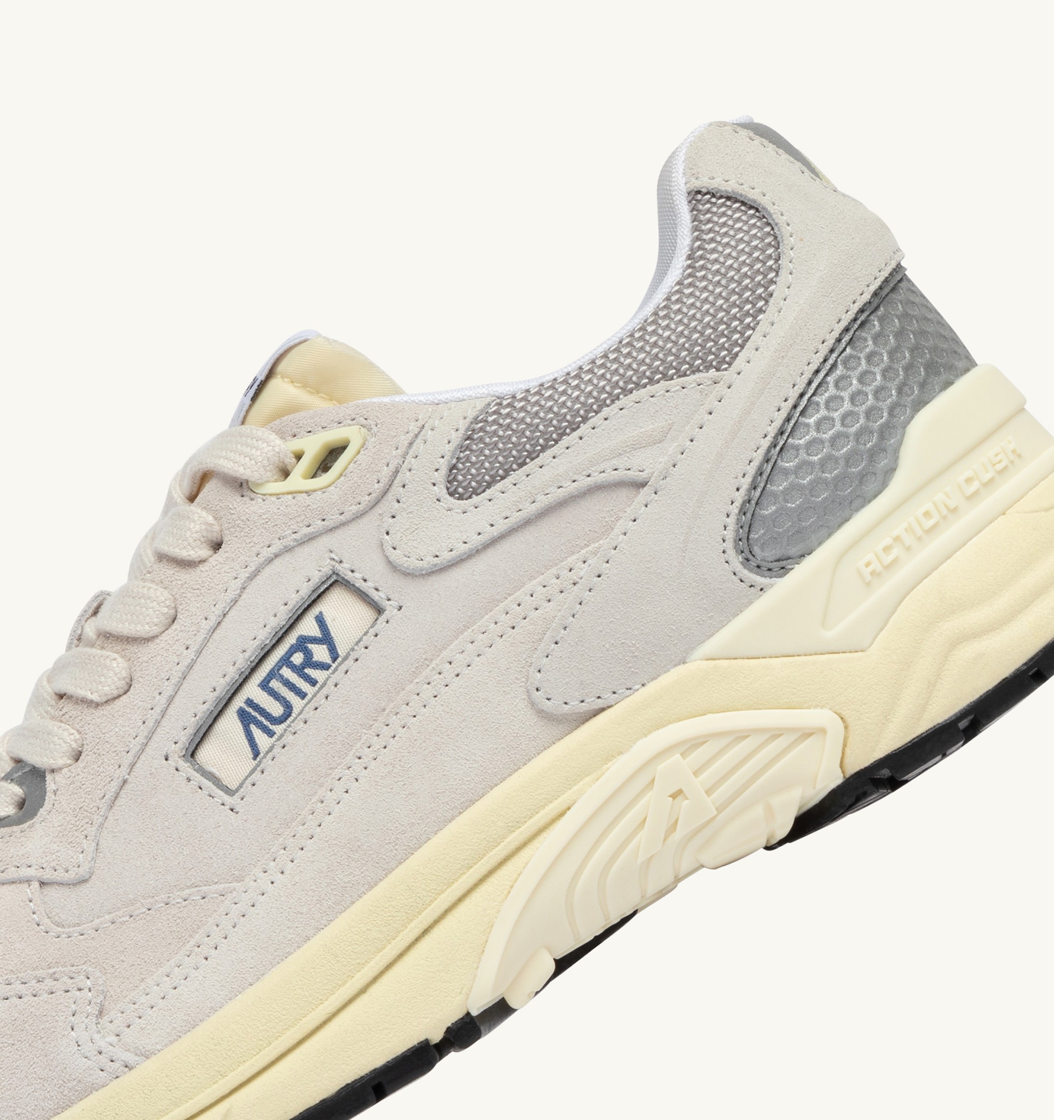 SNEAKERS HYPERWAY IN MESH E SUEDE BIANCO E ARGENTO