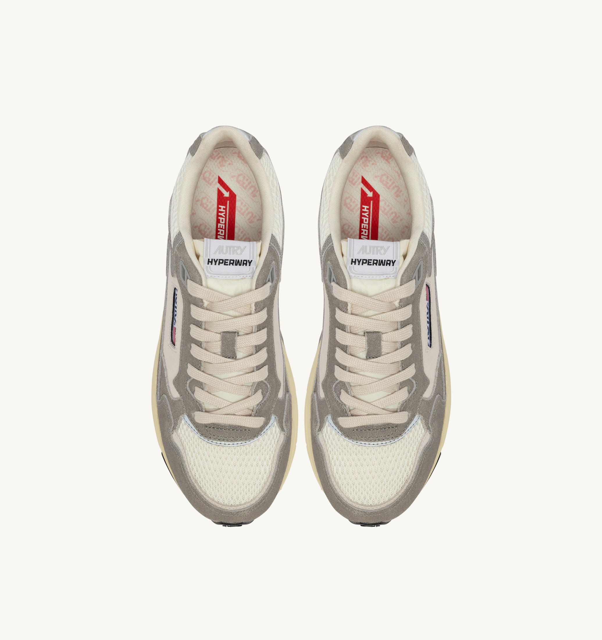 SNEAKERS HYPERWAY IN MESH E SUEDE BIANCO E PLUMBLEO