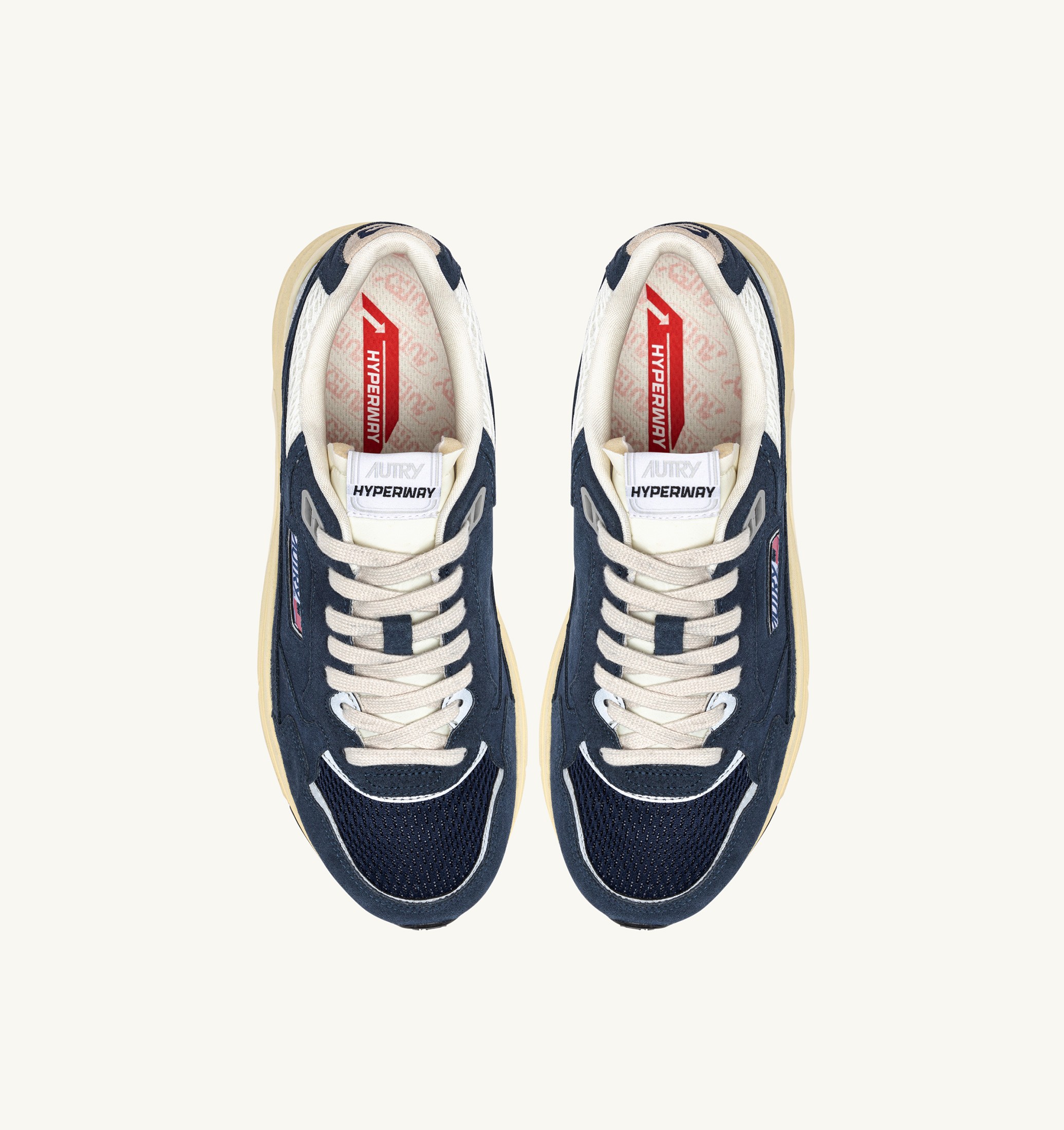 SNEAKERS HYPERWAY IN MESH E SUEDE BLUETTE E MARSHMALLOW