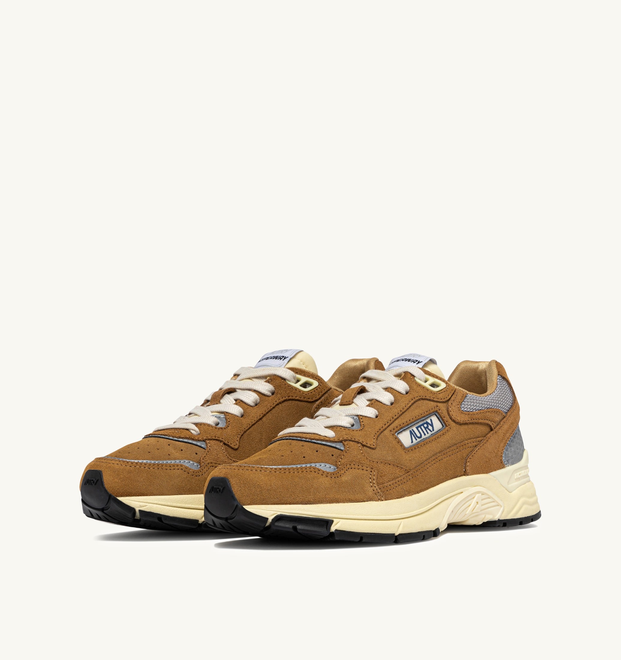 SNEAKERS HYPERWAY IN MESH E SUEDE COPPER E ARGENTO
