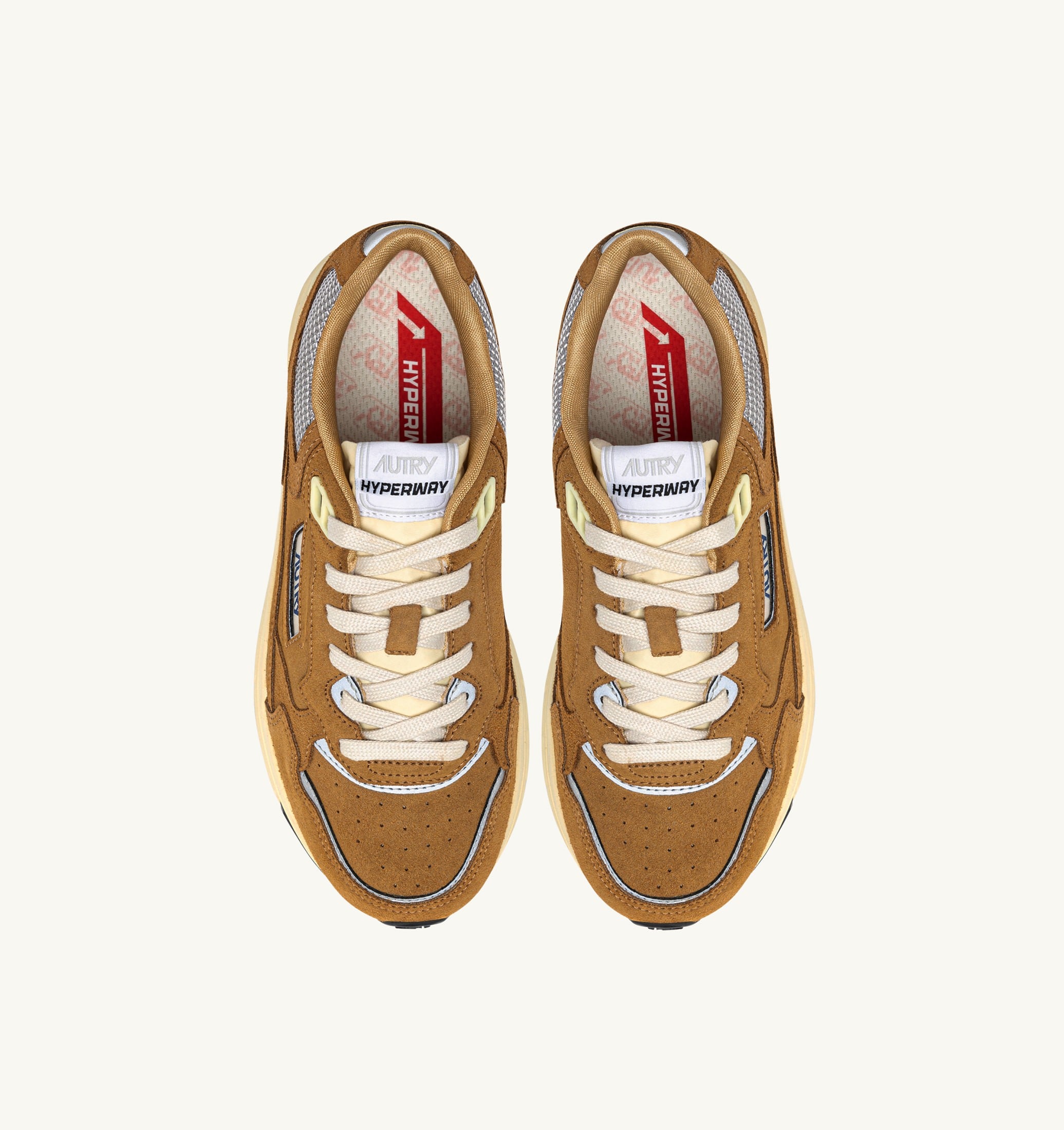 SNEAKERS HYPERWAY IN MESH E SUEDE COPPER E ARGENTO