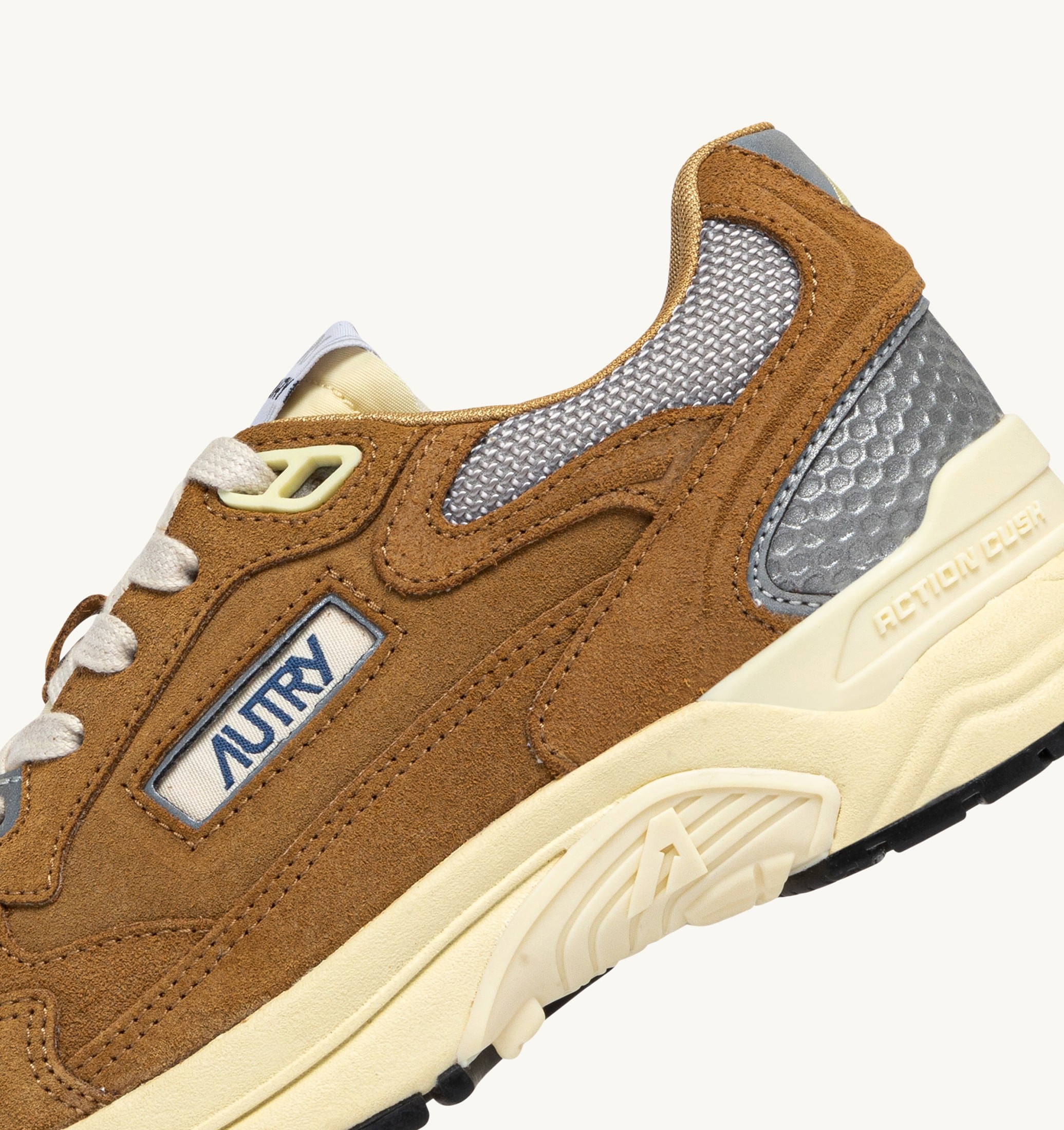 SNEAKERS HYPERWAY IN MESH E SUEDE COPPER E ARGENTO