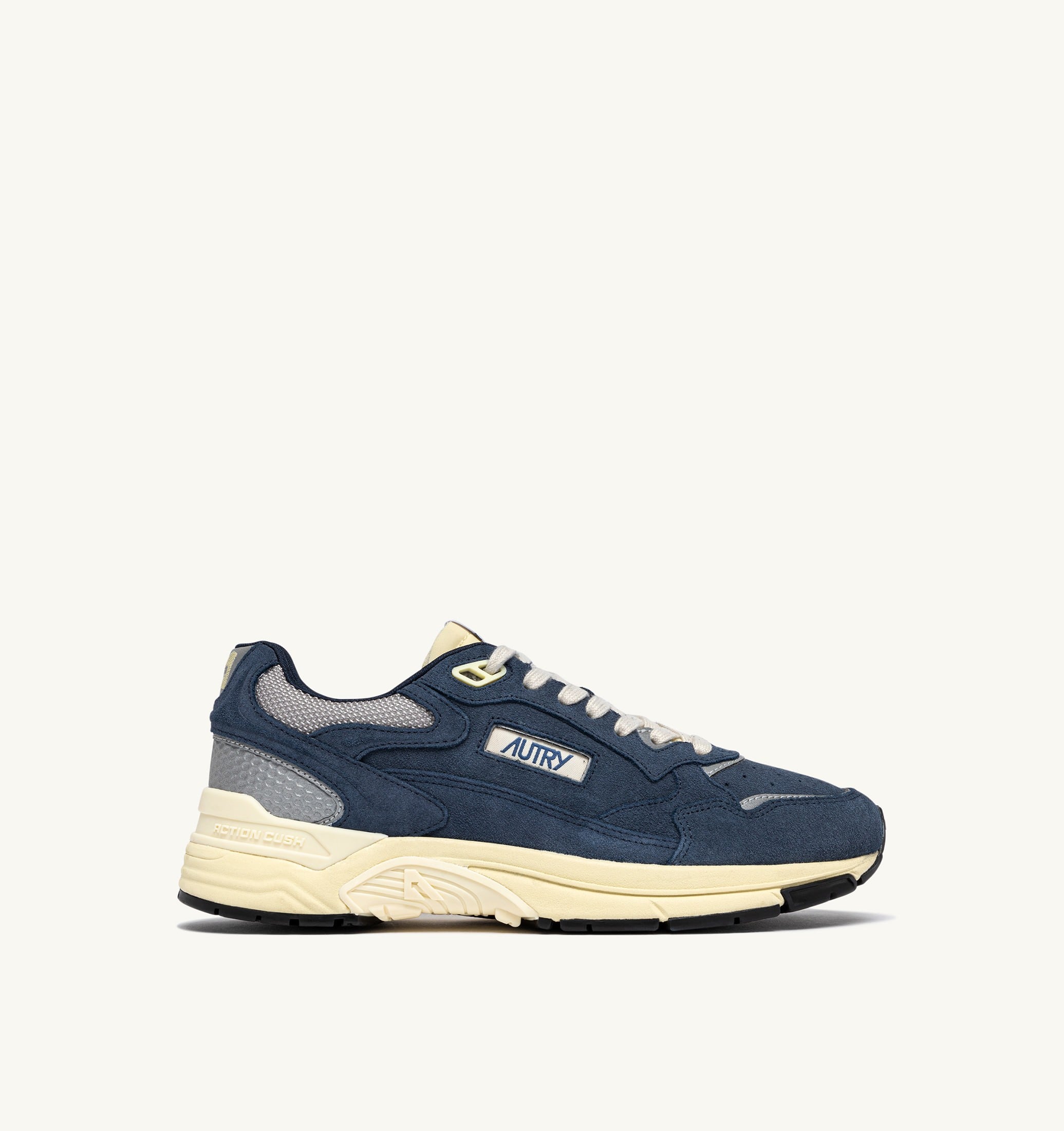 SNEAKERS HYPERWAY IN MESH E SUEDE DENIM E ARGENTO