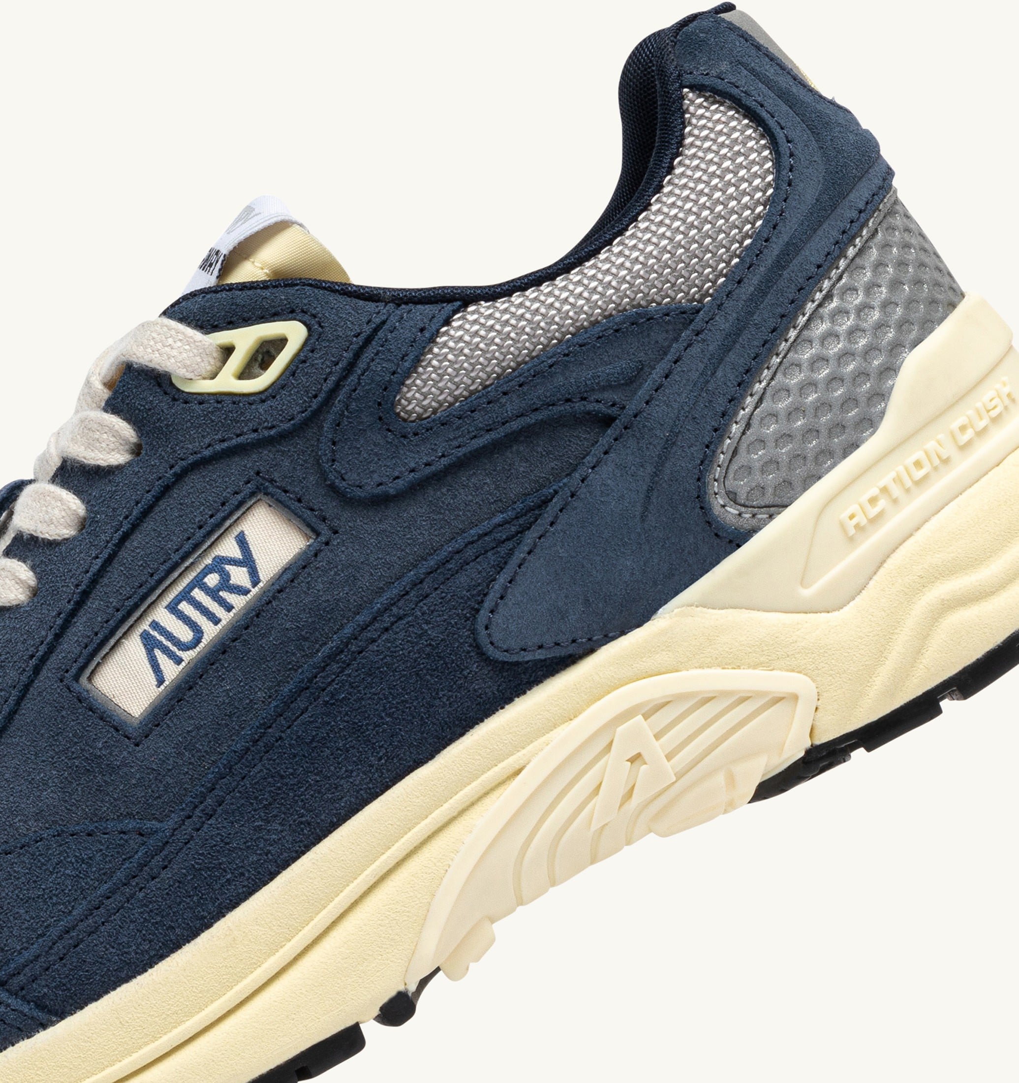 SNEAKERS HYPERWAY IN MESH E SUEDE DENIM E ARGENTO