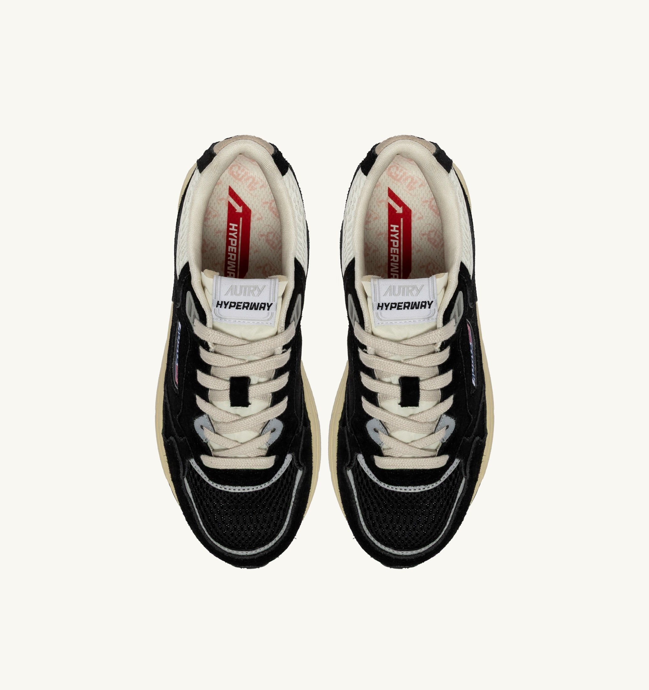 SNEAKERS HYPERWAY IN MESH E SUEDE NERO E ARGENTO