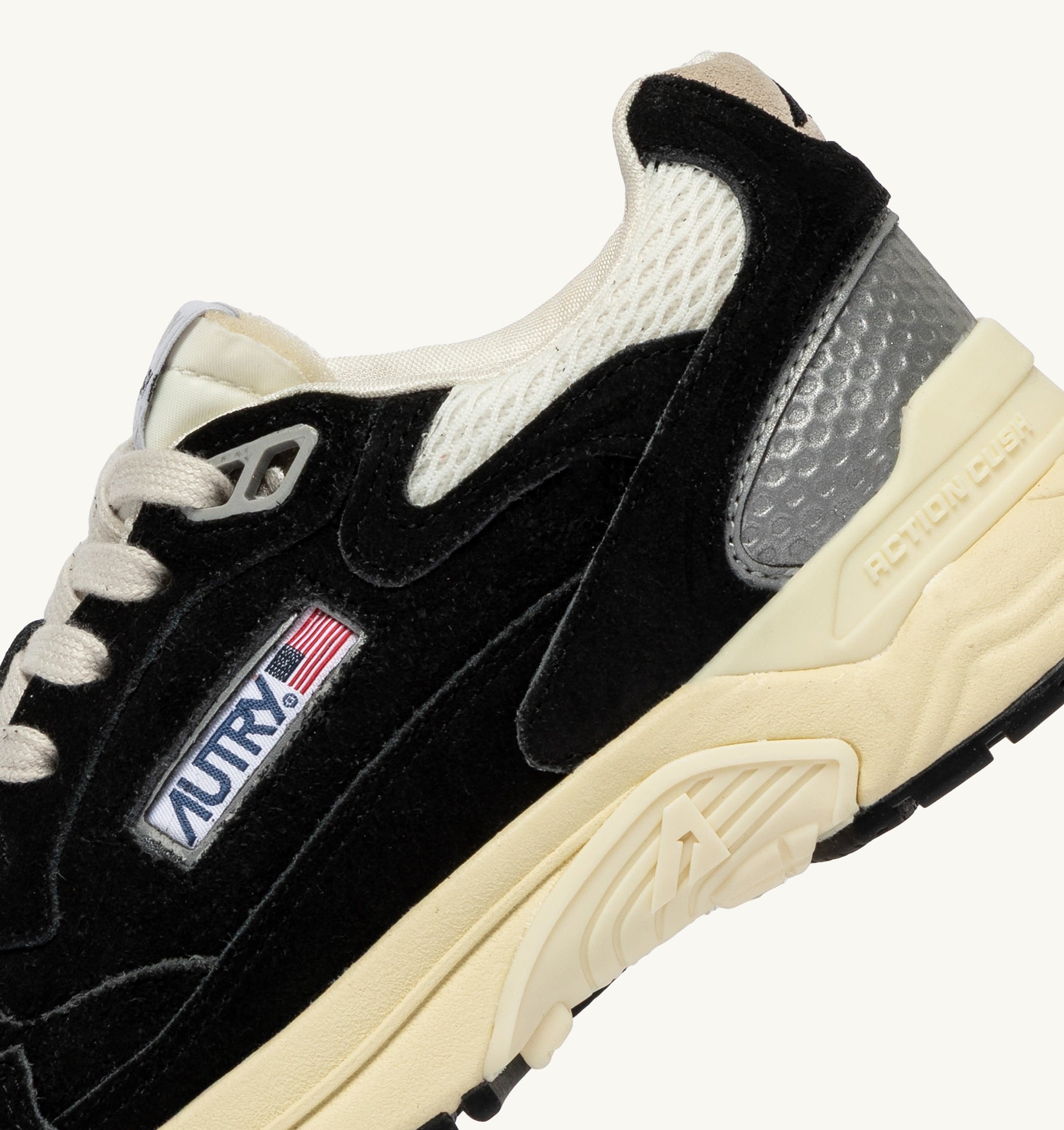 SNEAKERS HYPERWAY IN MESH E SUEDE NERO E ARGENTO