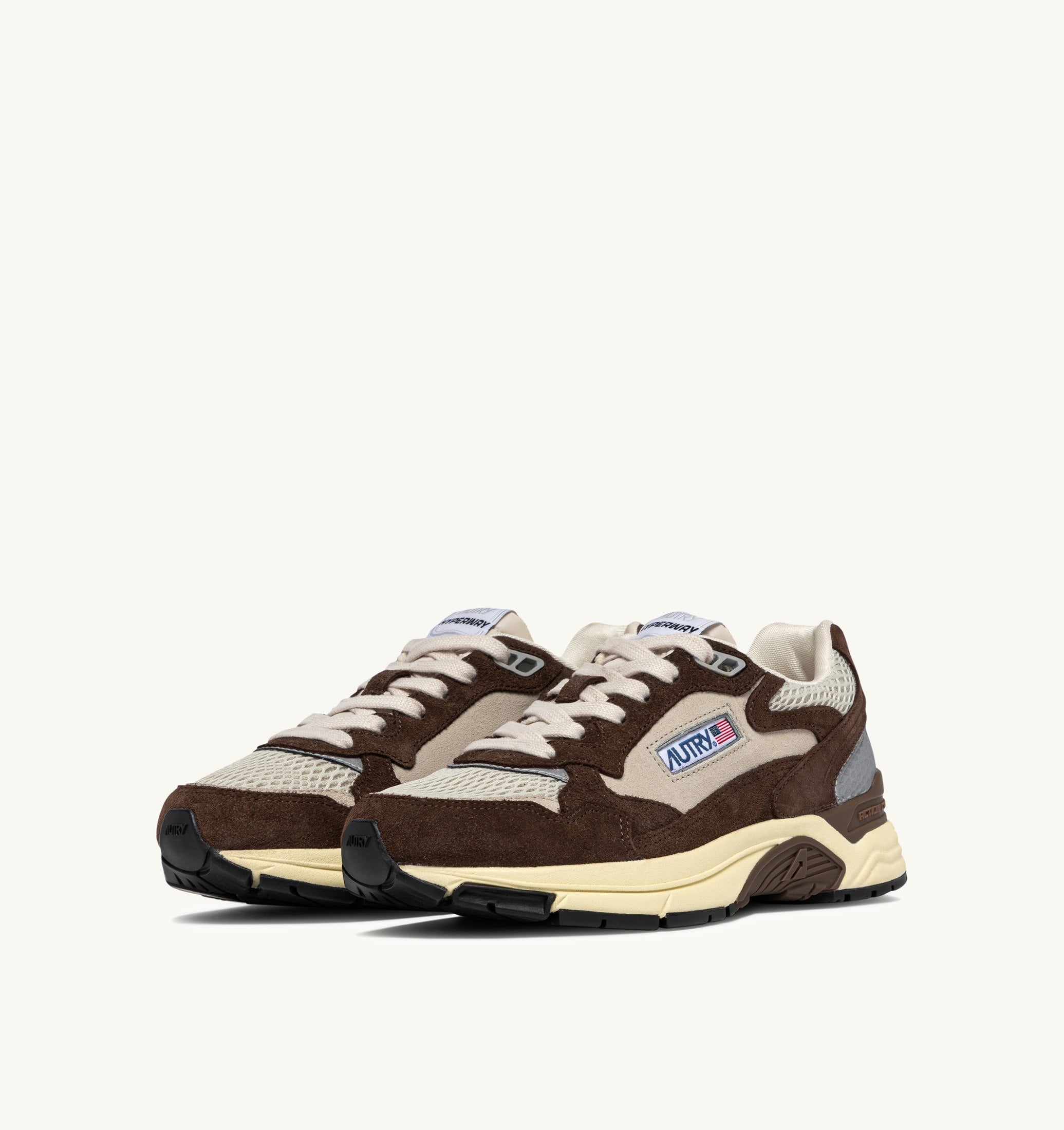 SNEAKERS HYPERWAY IN MESH E SUEDE SAND E COTTO