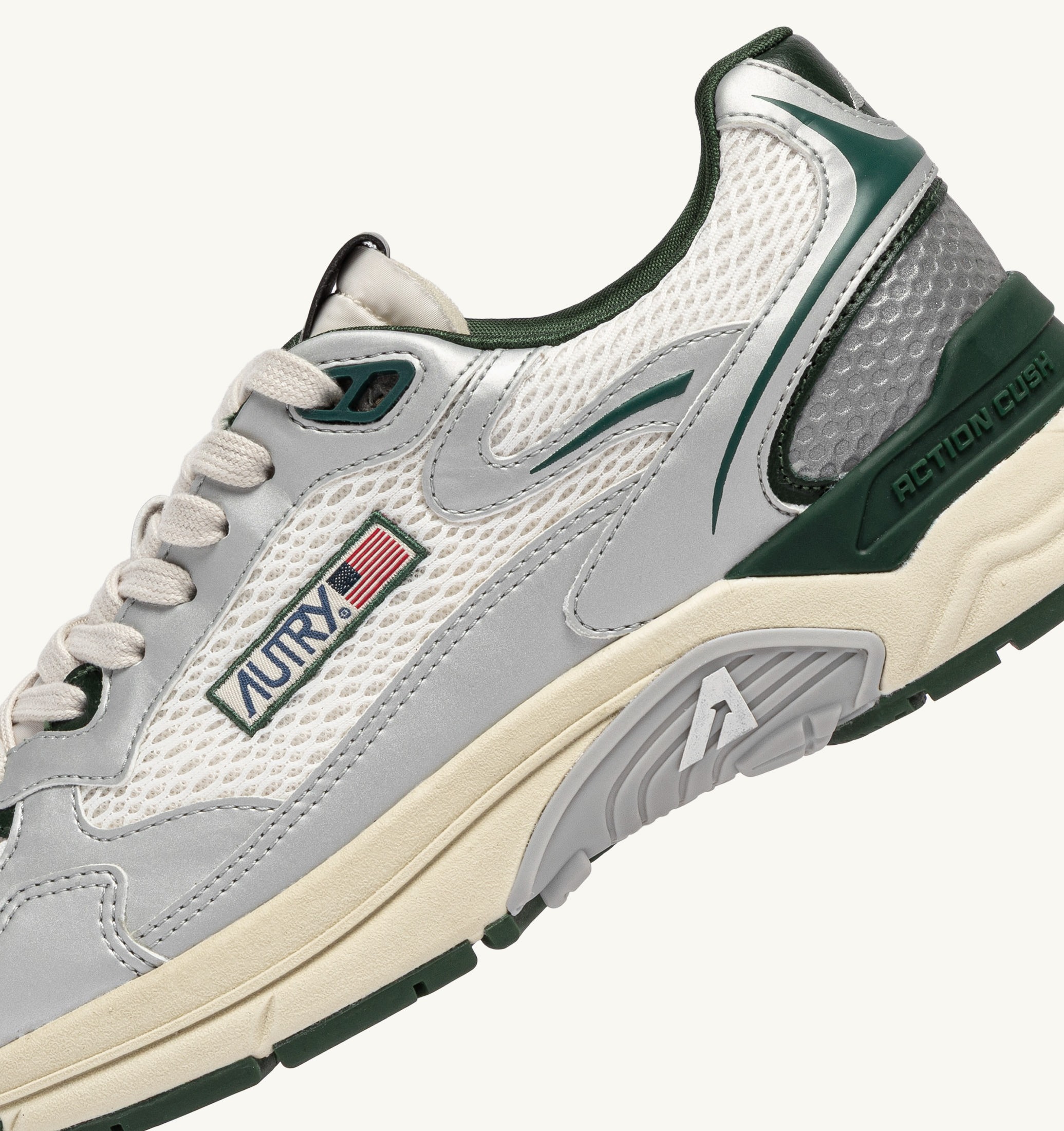 SNEAKERS HYPERWAY IN PELLE SINTETICA E MESH ARGENTO WHISPER WHITE E MOUNTAIN