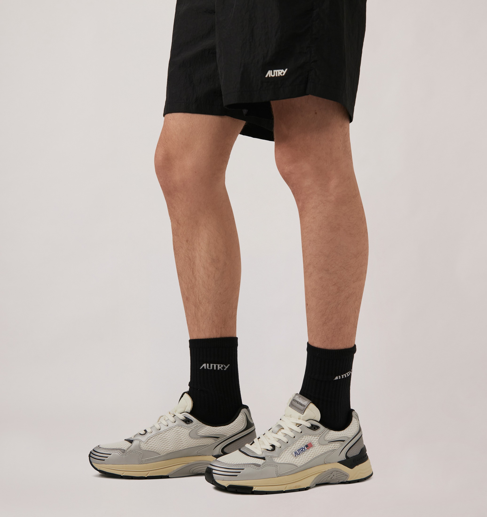 SNEAKERS HYPERWAY IN PELLE SINTETICA E MESH BIANCO ARGENTO E SPACE