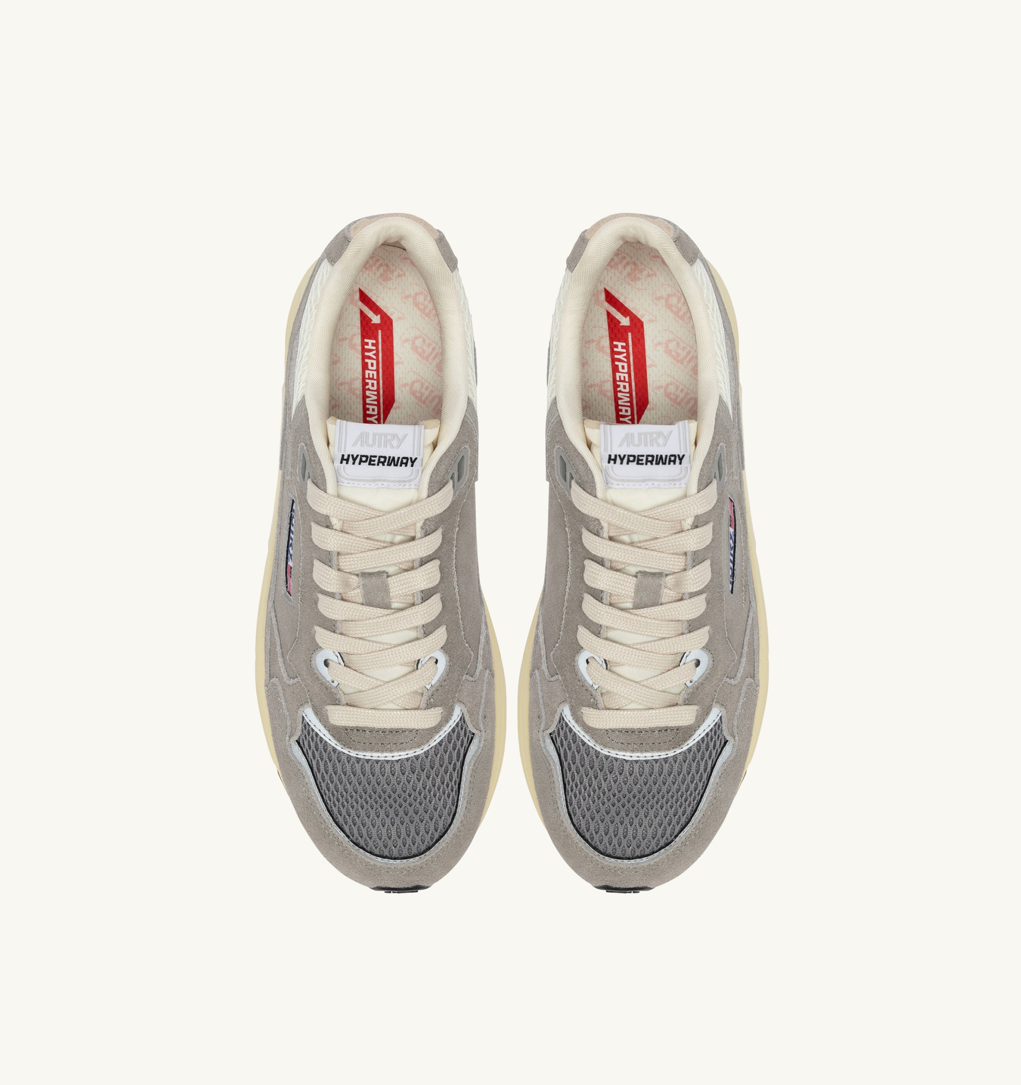 SNEAKERS HYPERWAY IN SUEDE E MESH MARSHMALLOW E PLUMBEO