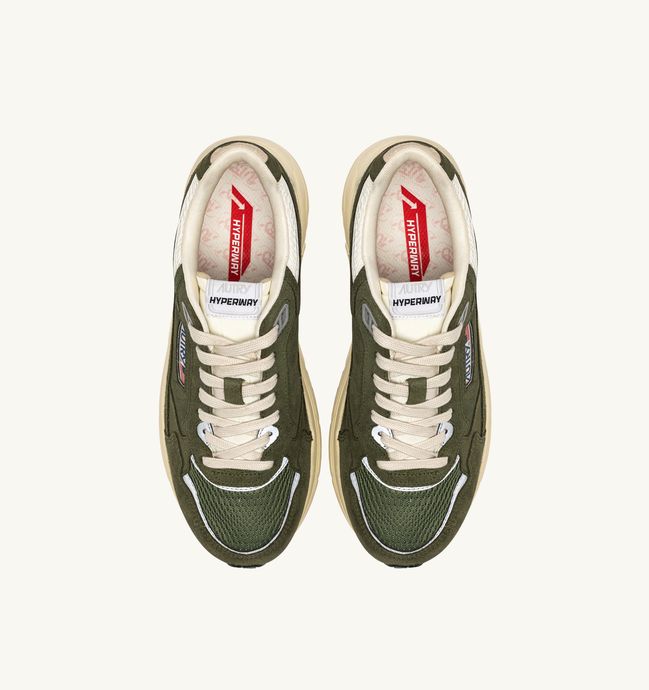 SNEAKERS HYPERWAY IN SUEDE E MESH MARSHMALLOW E SALVIA