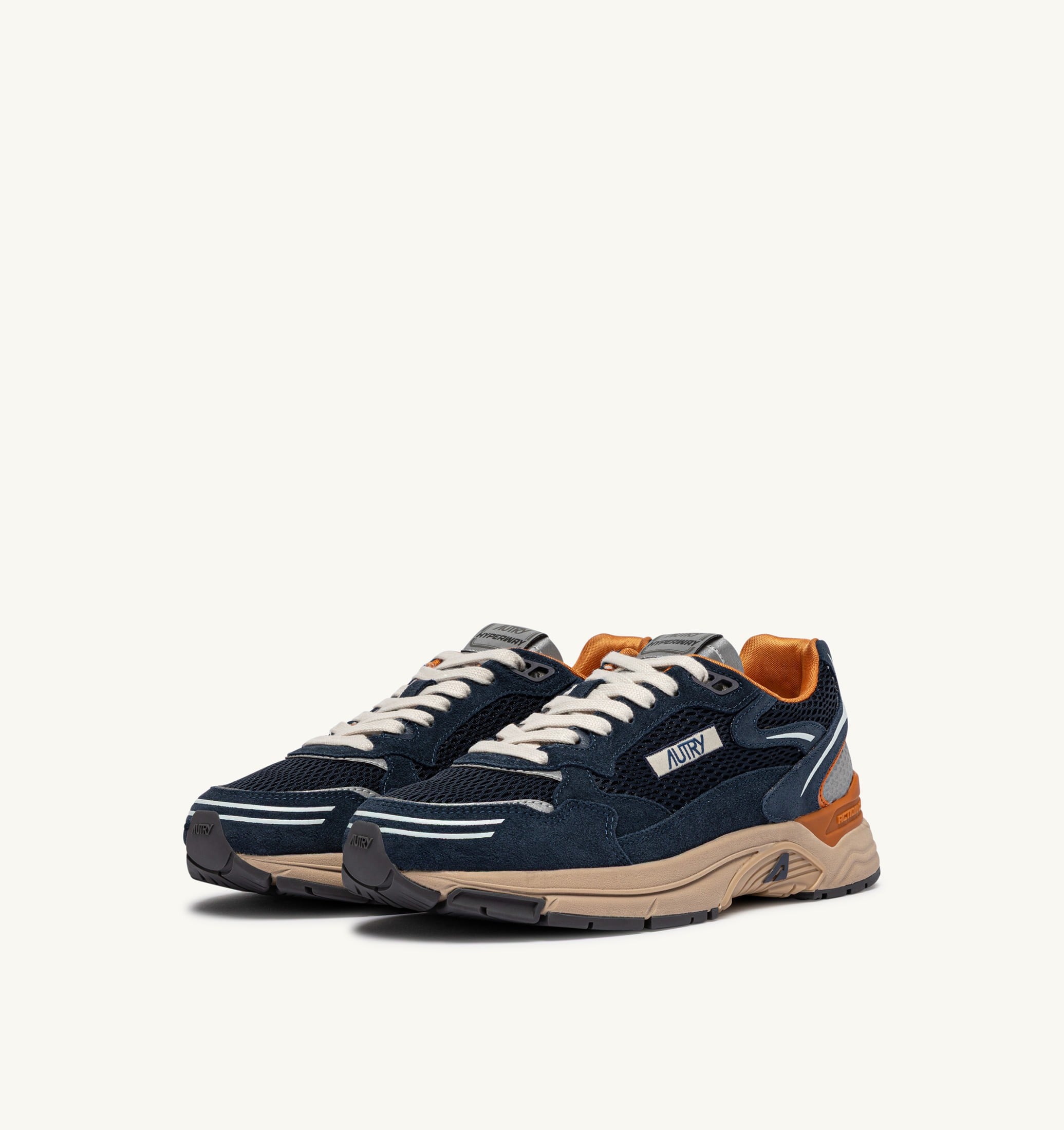 SNEAKERS HYPERWAY IN SUEDE E MESH MIDNIGHT E TOMATO CREAM