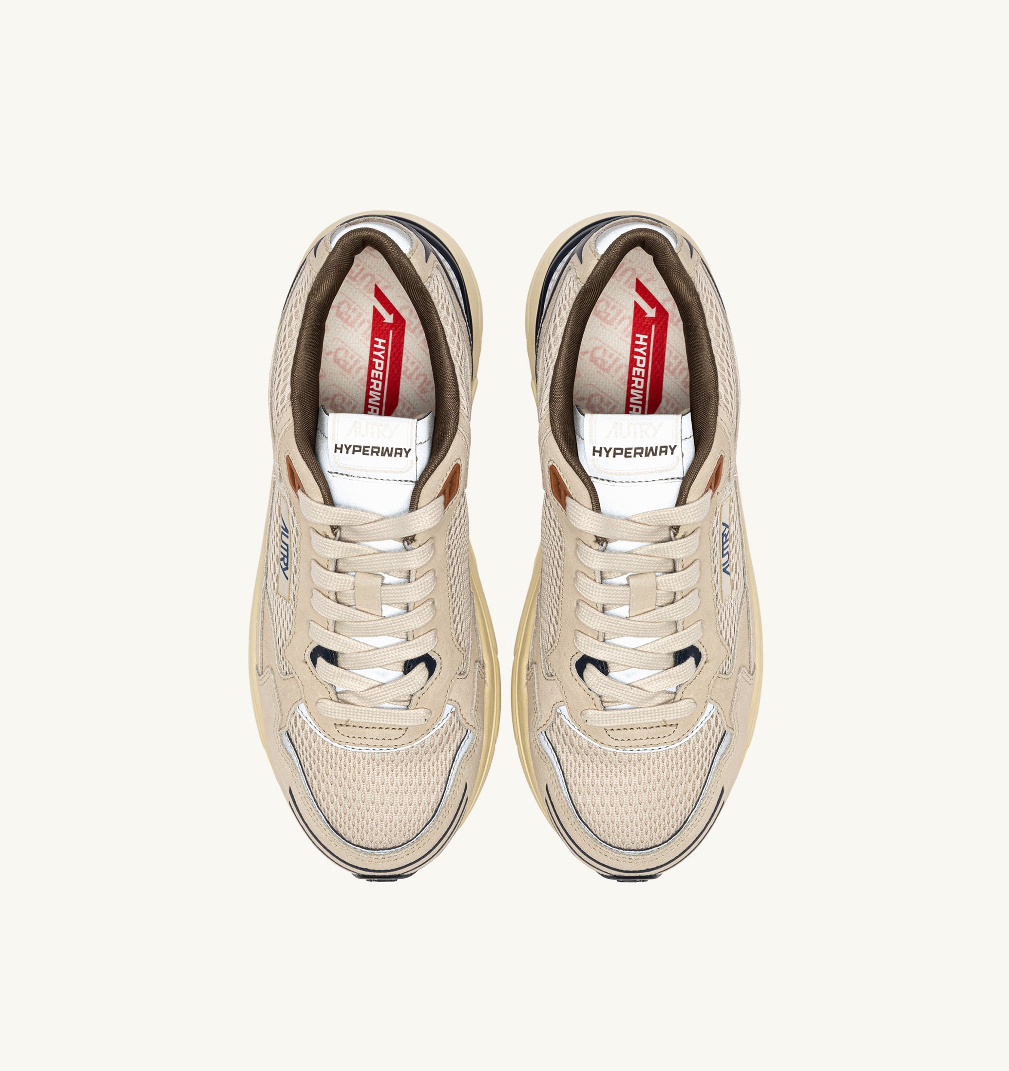 SNEAKERS HYPERWAY IN SUEDE E MESH SAND E SPA BLUE