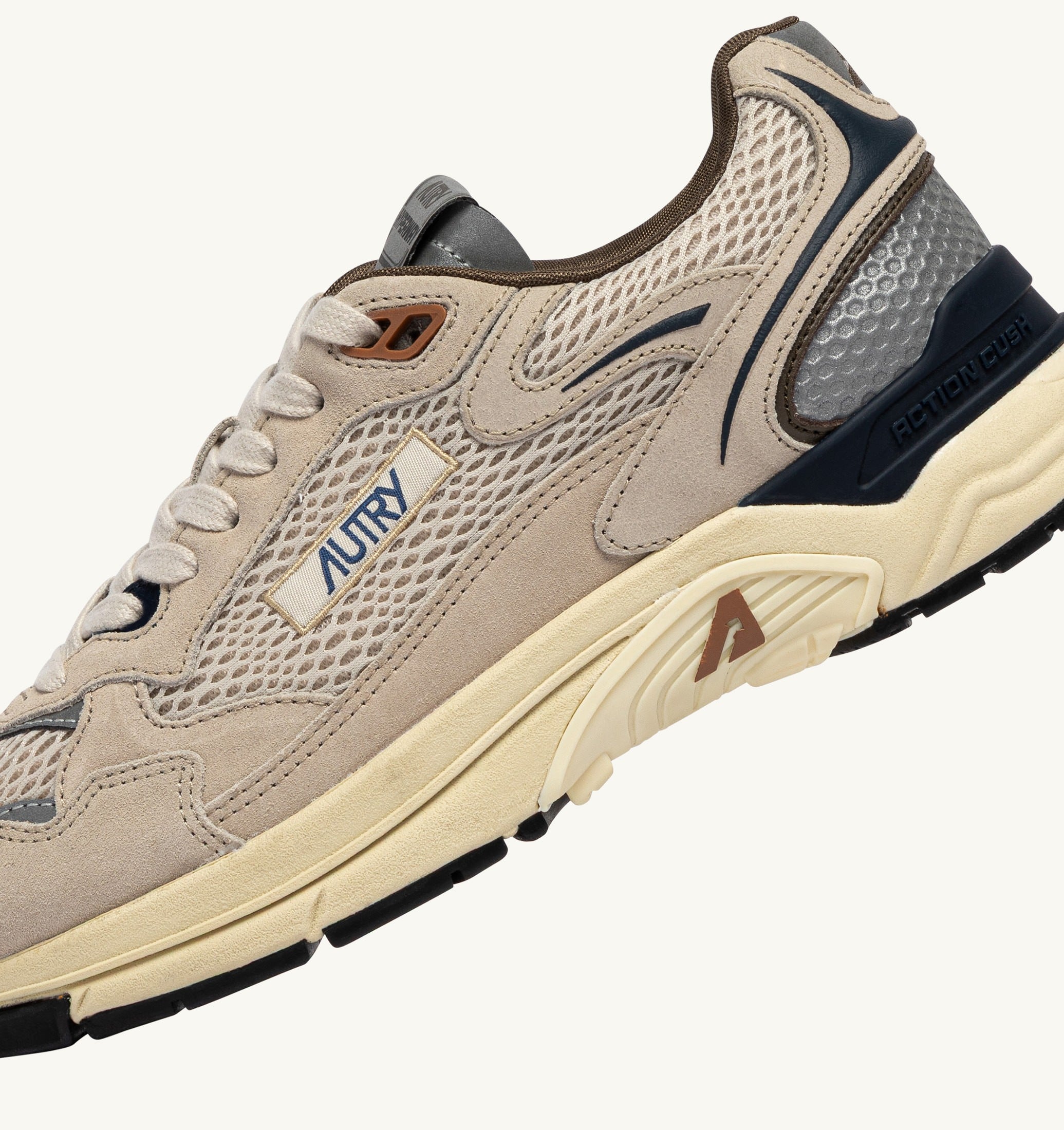 SNEAKERS HYPERWAY IN SUEDE E MESH SAND E SPA BLUE
