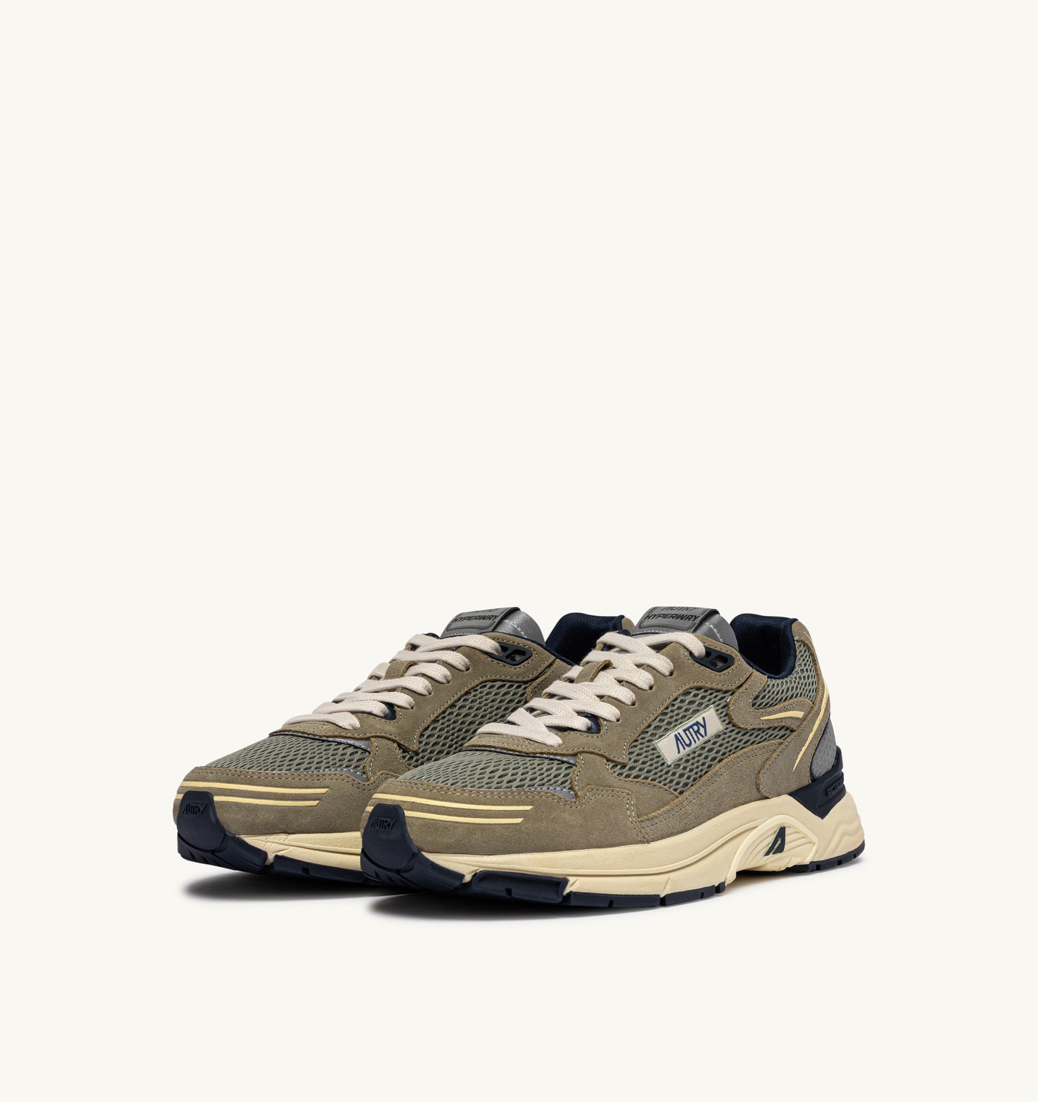 SNEAKERS HYPERWAY IN SUEDE E MESH SILVER SAGE E SPA BLUE
