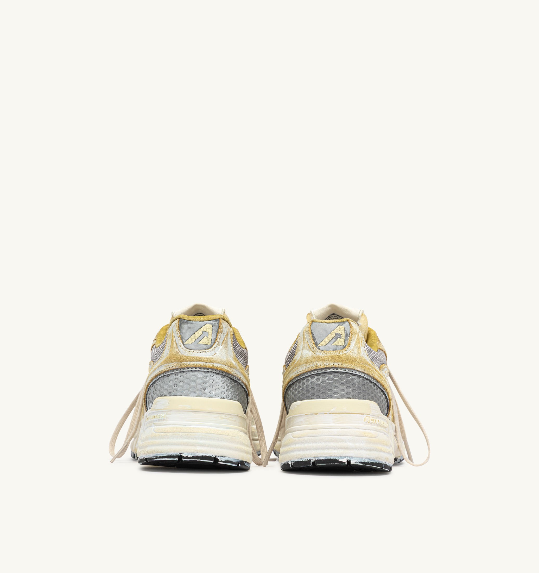 SNEAKERS HYPERWAY SUPER VINTAGE IN SUEDE GIALLO E ARGENTO