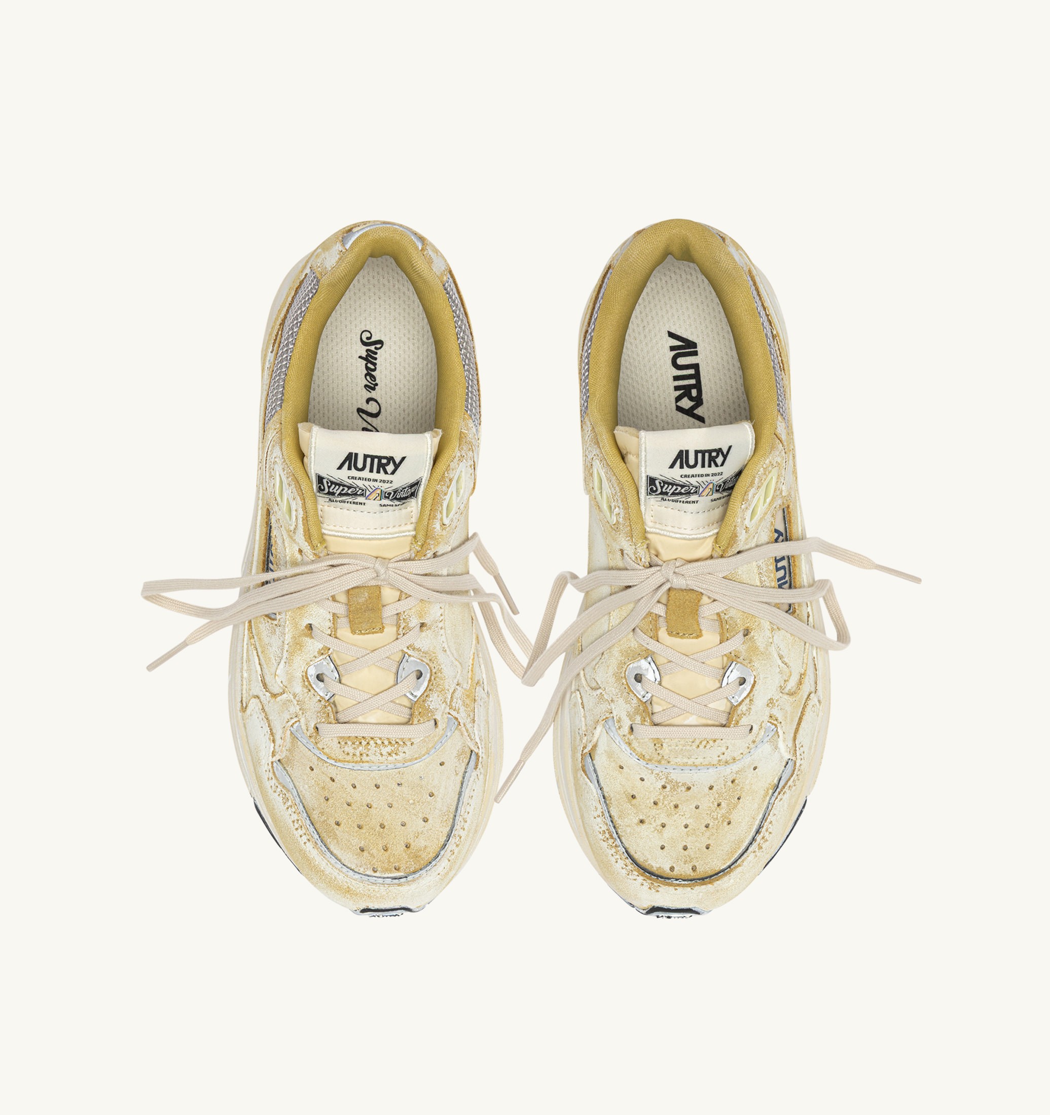 SNEAKERS HYPERWAY SUPER VINTAGE IN SUEDE GIALLO E ARGENTO
