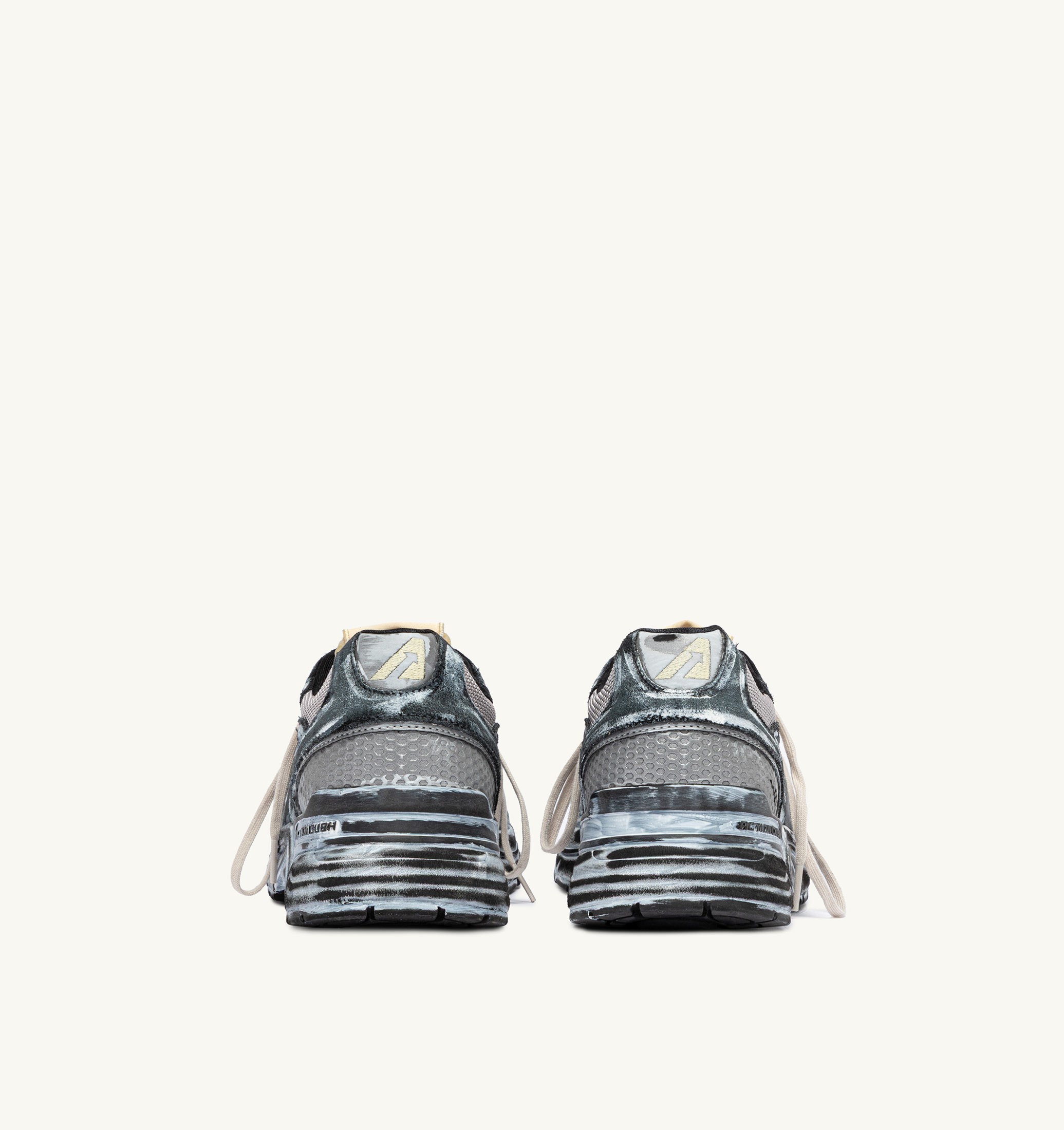 SNEAKERS HYPERWAY SUPER VINTAGE IN SUEDE NERO E ARGENTO
