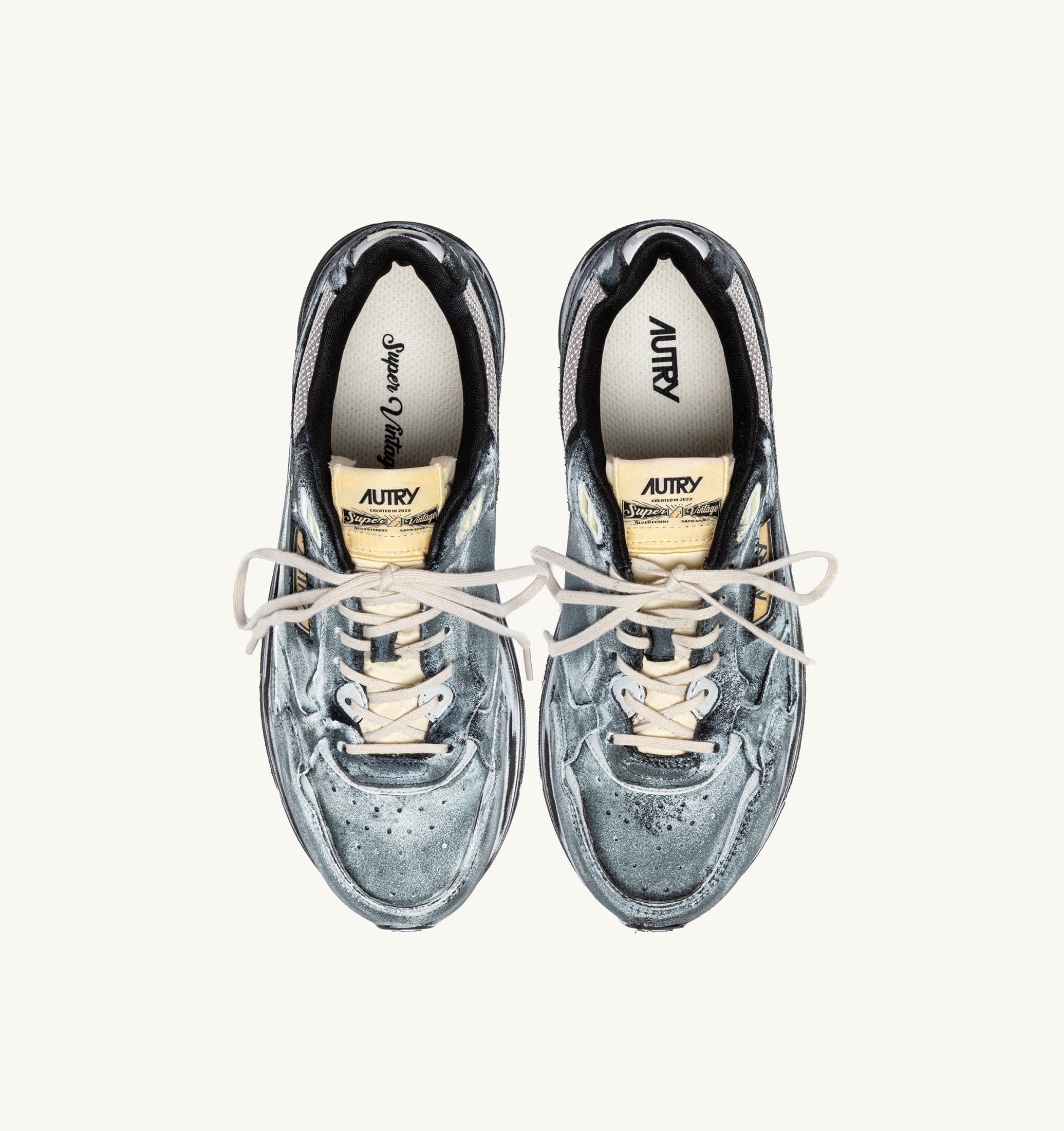 SNEAKERS HYPERWAY SUPER VINTAGE IN SUEDE NERO E ARGENTO
