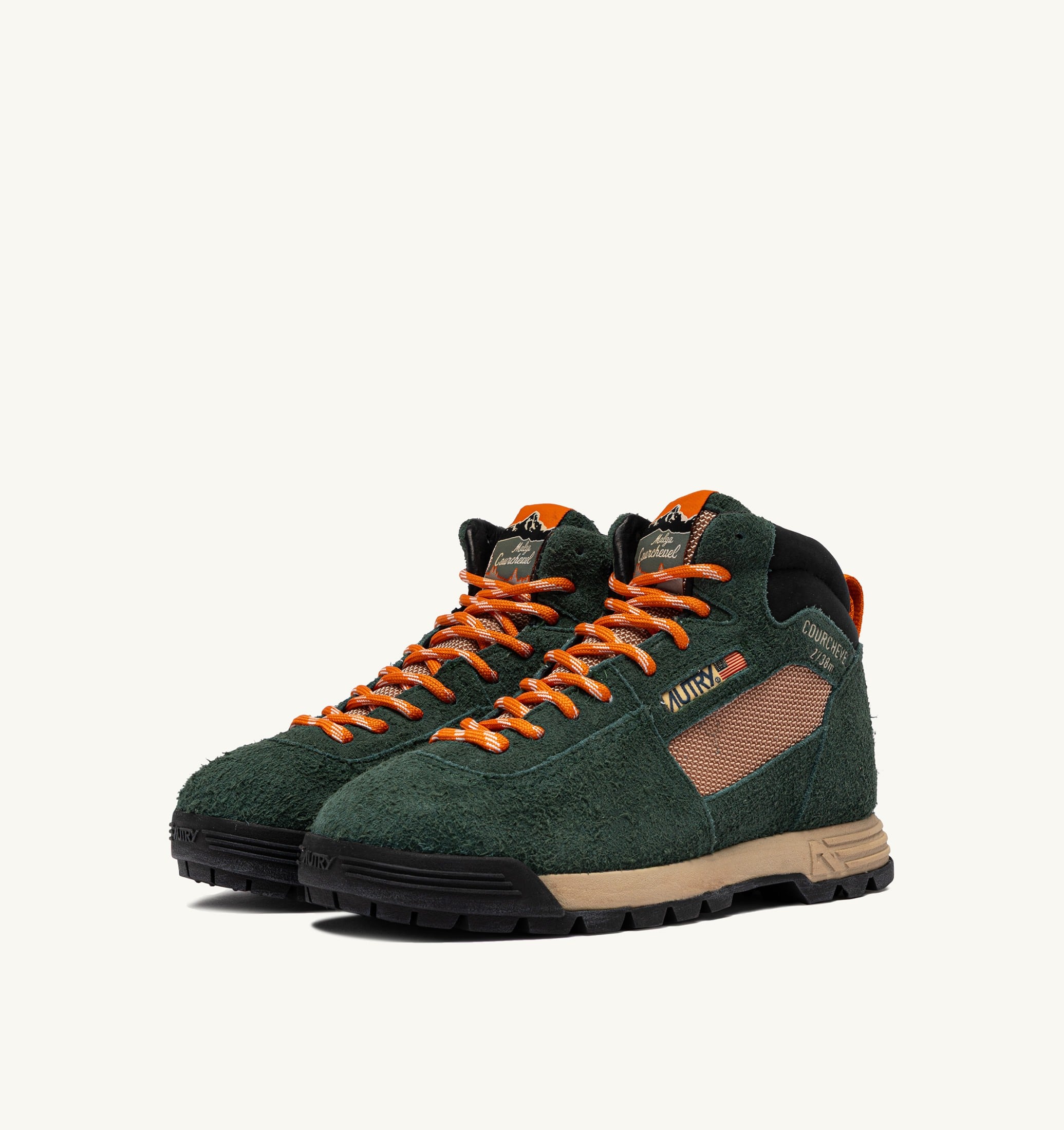 MALGA COURCHEVEL IN SUEDE PINE E ORANGE OCHRE