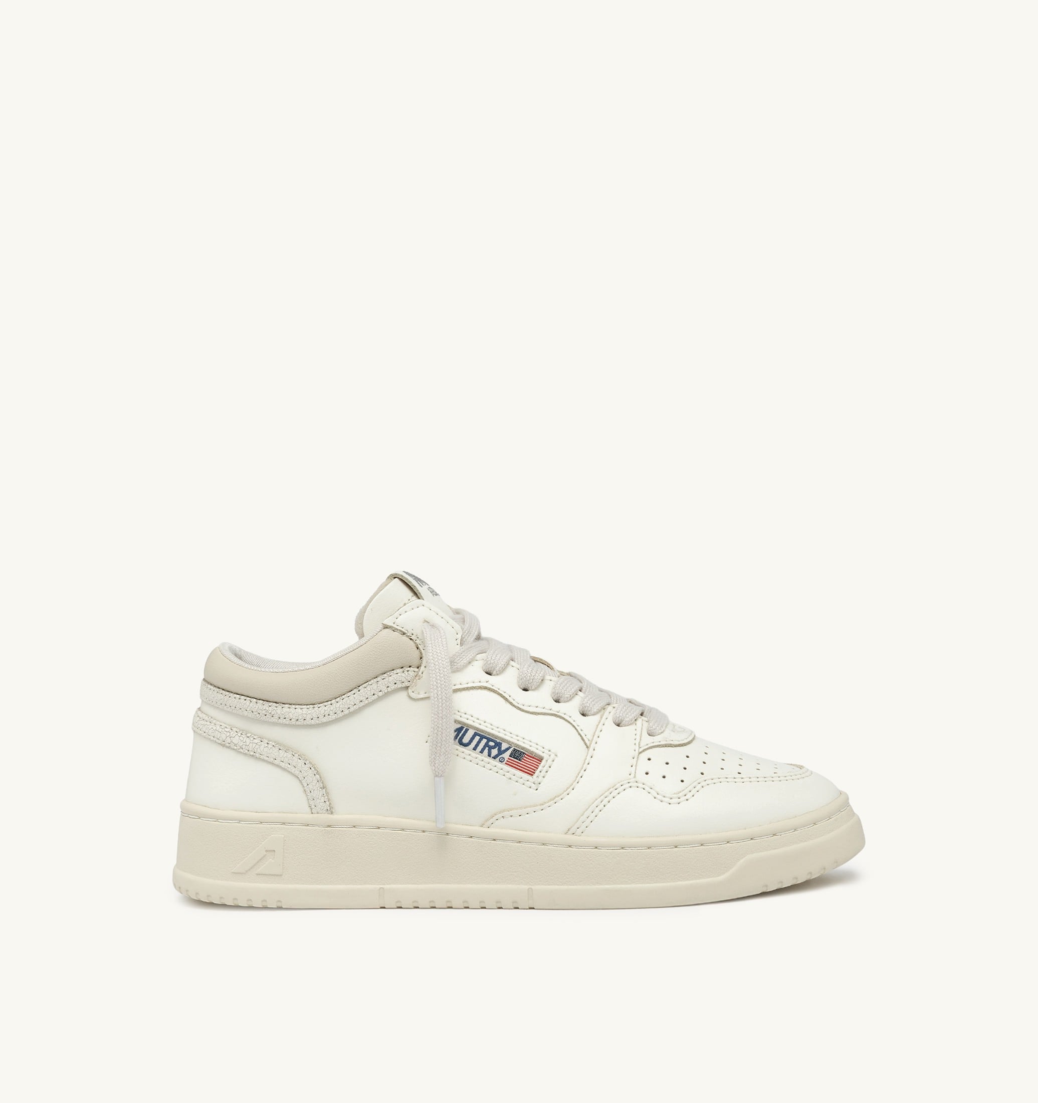 SNEAKERS MED-WAY IN PELLE COLORE MARSHMALLOW E BIANCO