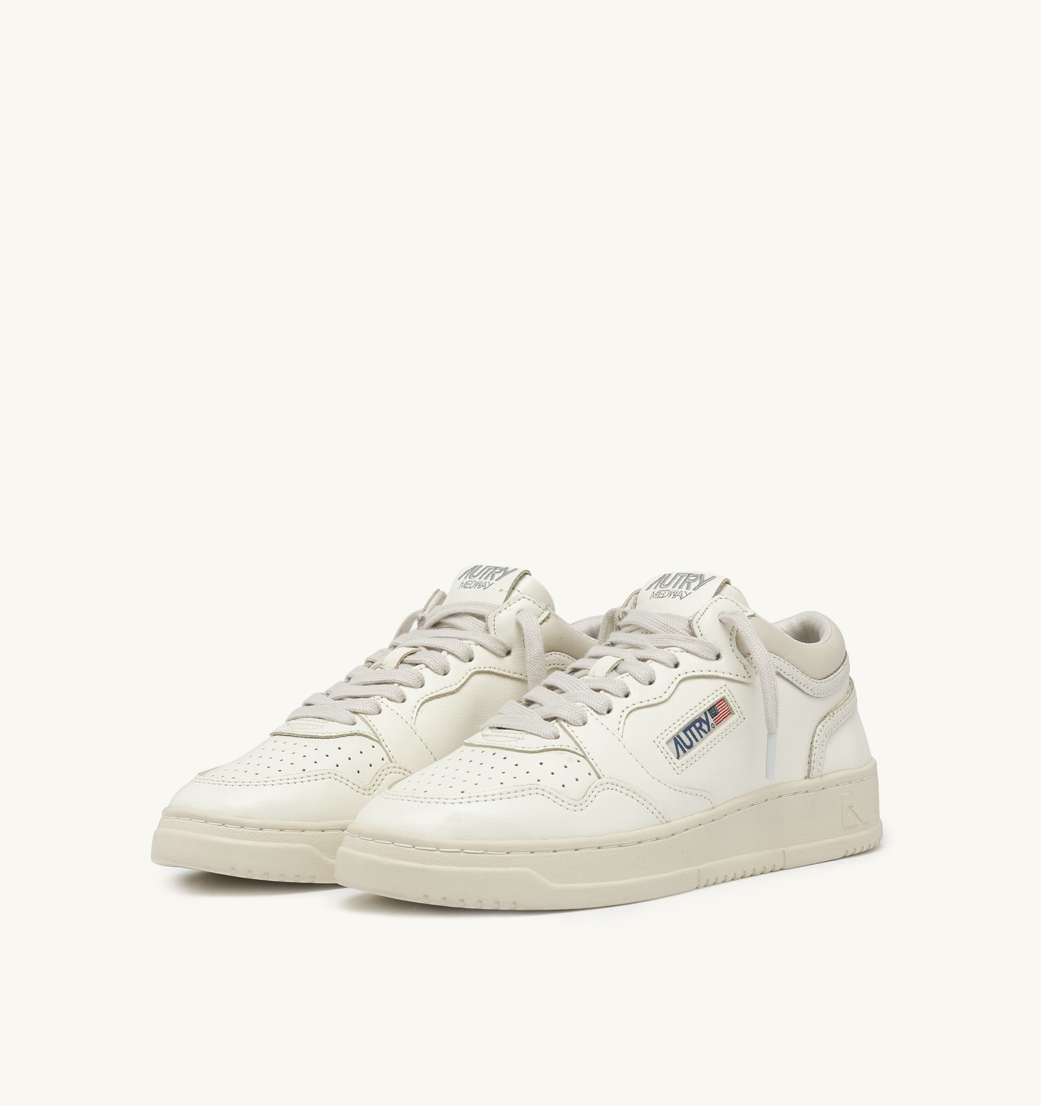SNEAKERS MED-WAY IN PELLE COLORE MARSHMALLOW E BIANCO
