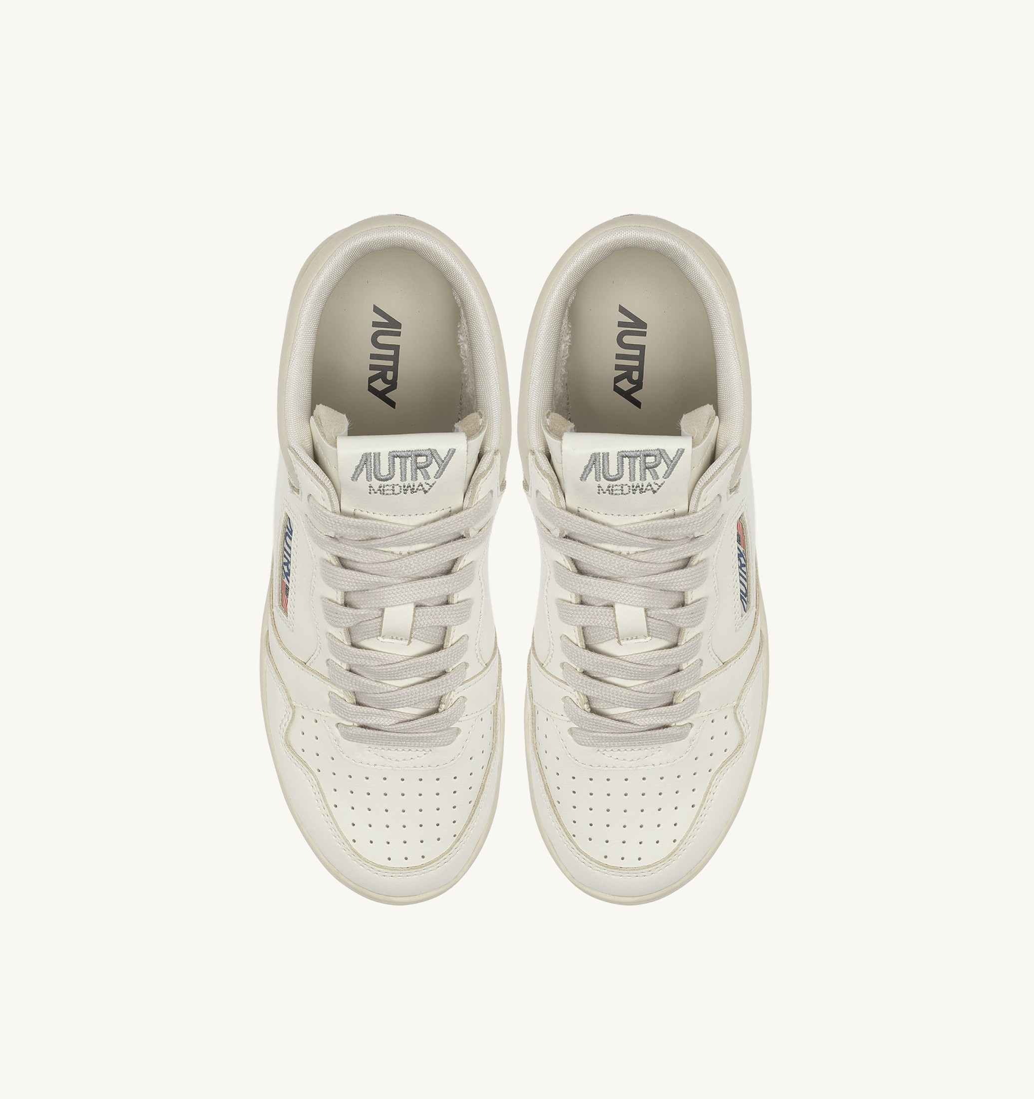 SNEAKERS MED-WAY IN PELLE COLORE MARSHMALLOW E BIANCO