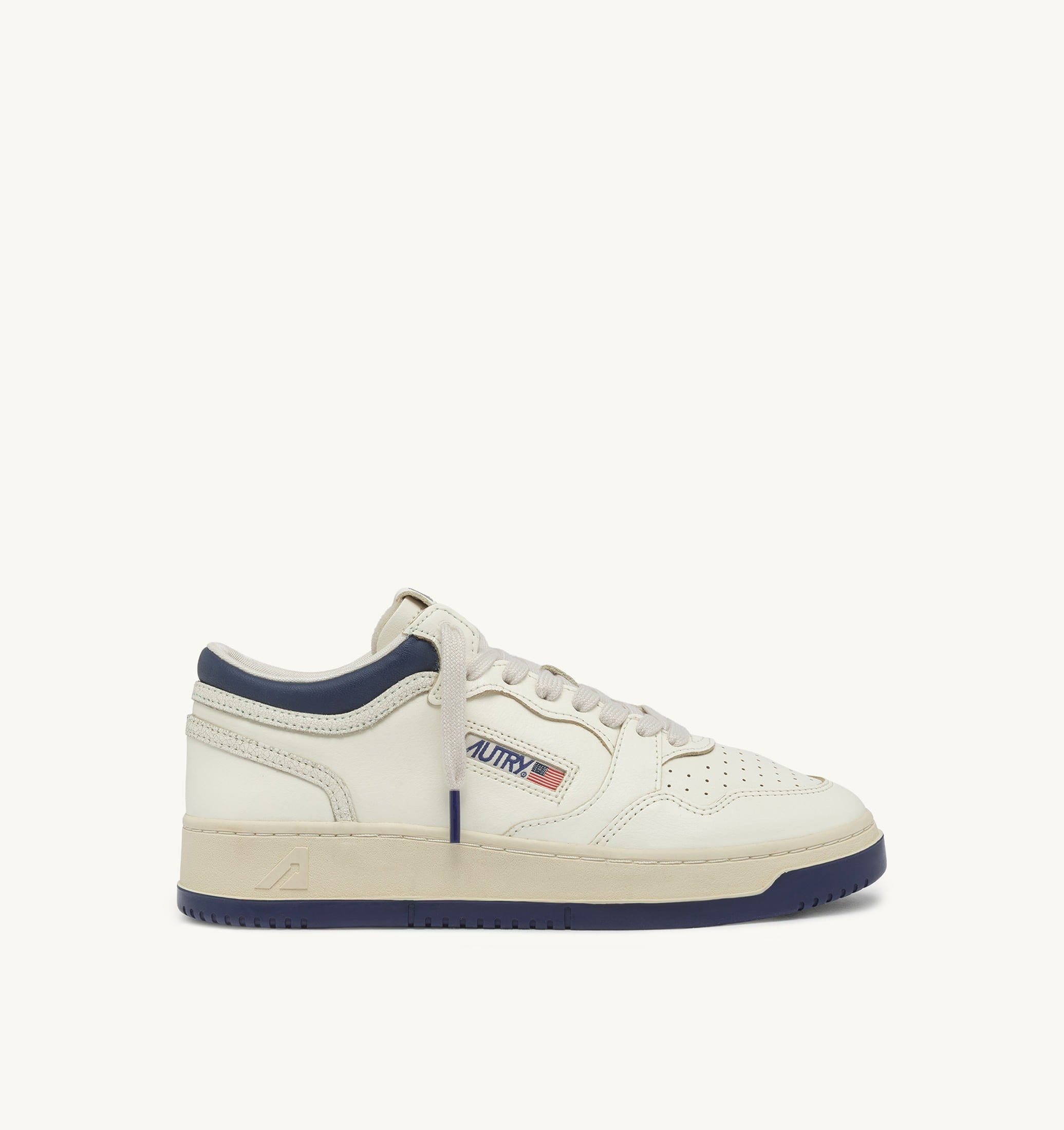 SNEAKERS MED-WAY IN PELLE COLORE MARSHMALLOW E ENSIGN BLU
