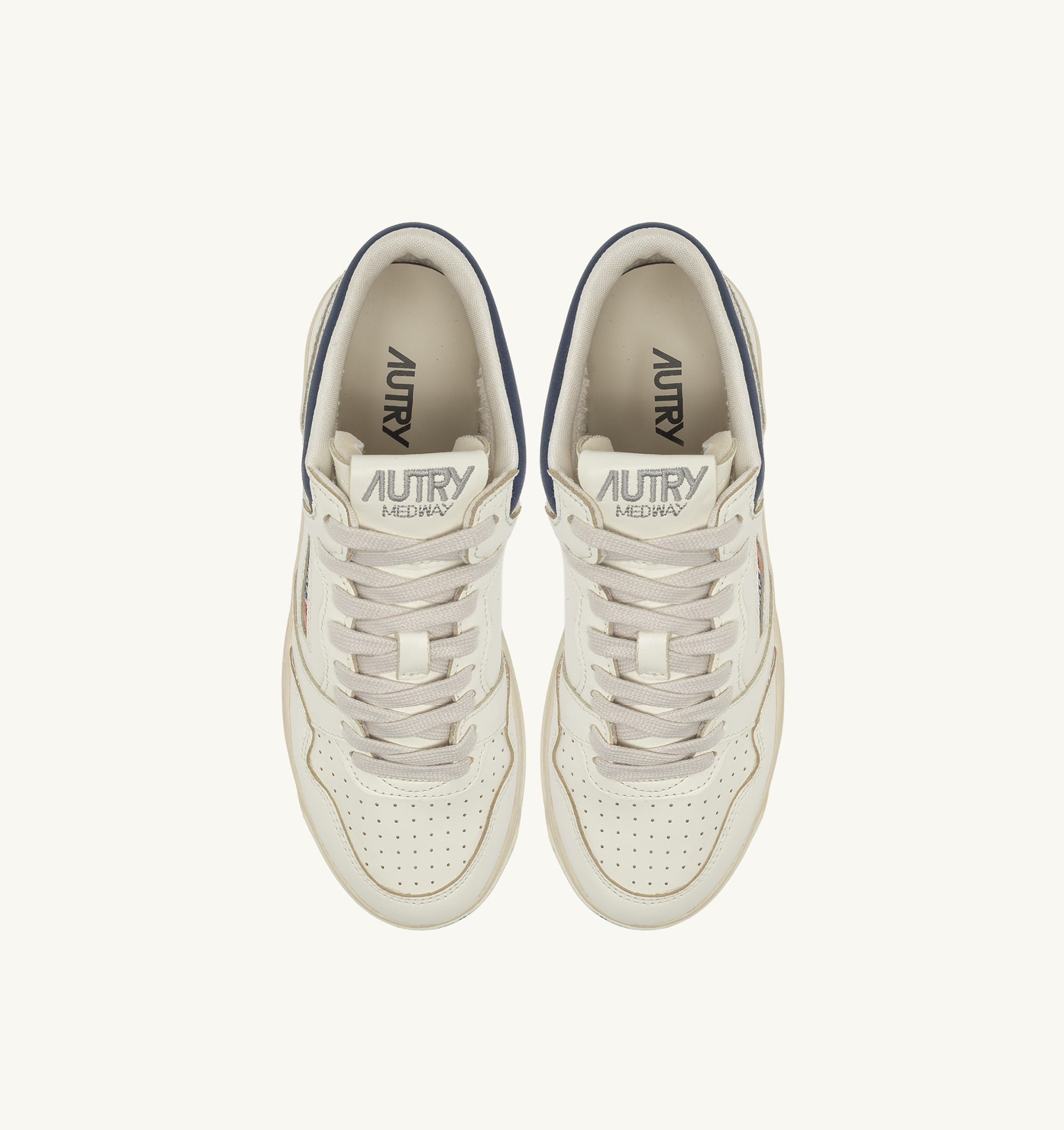 SNEAKERS MED-WAY IN PELLE COLORE MARSHMALLOW E ENSIGN BLU