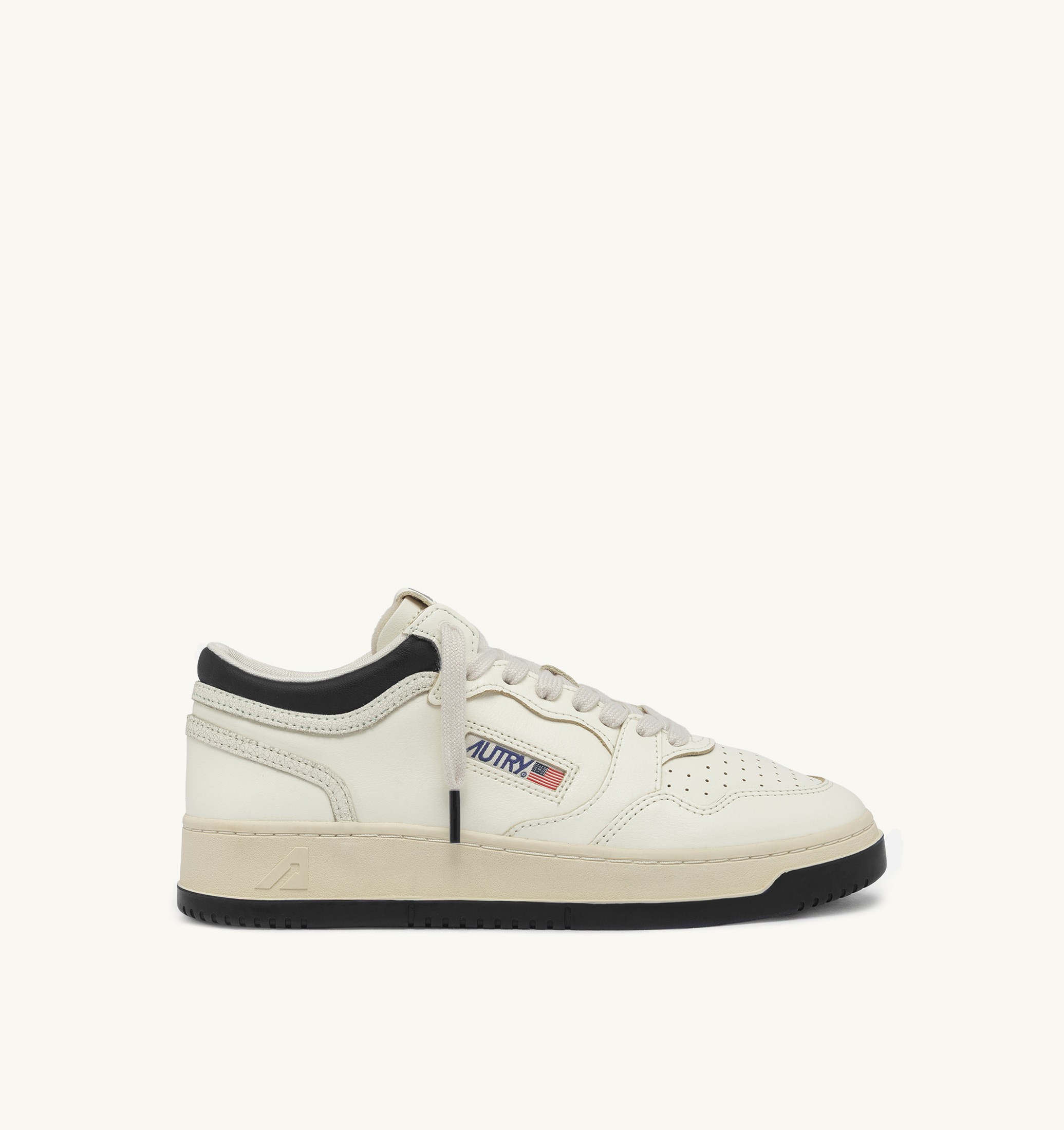 SNEAKERS MED-WAY IN PELLE COLORE MARSHMALLOW E NERO