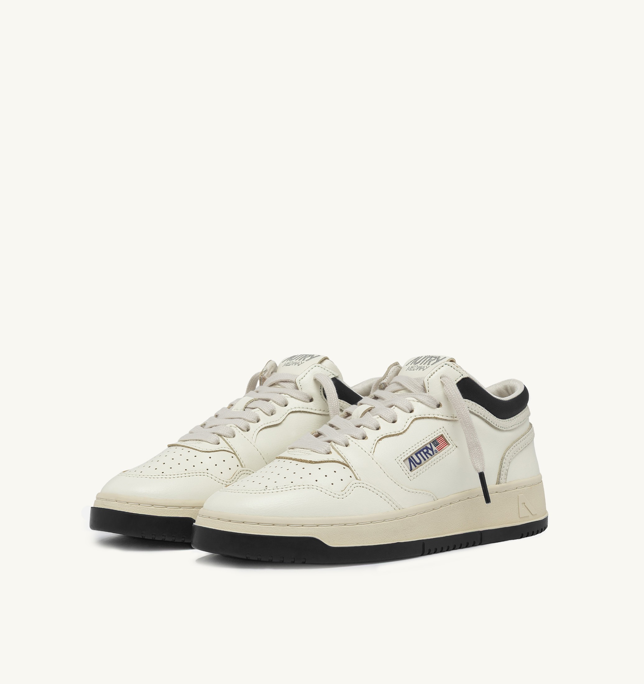 SNEAKERS MED-WAY IN PELLE COLORE MARSHMALLOW E NERO