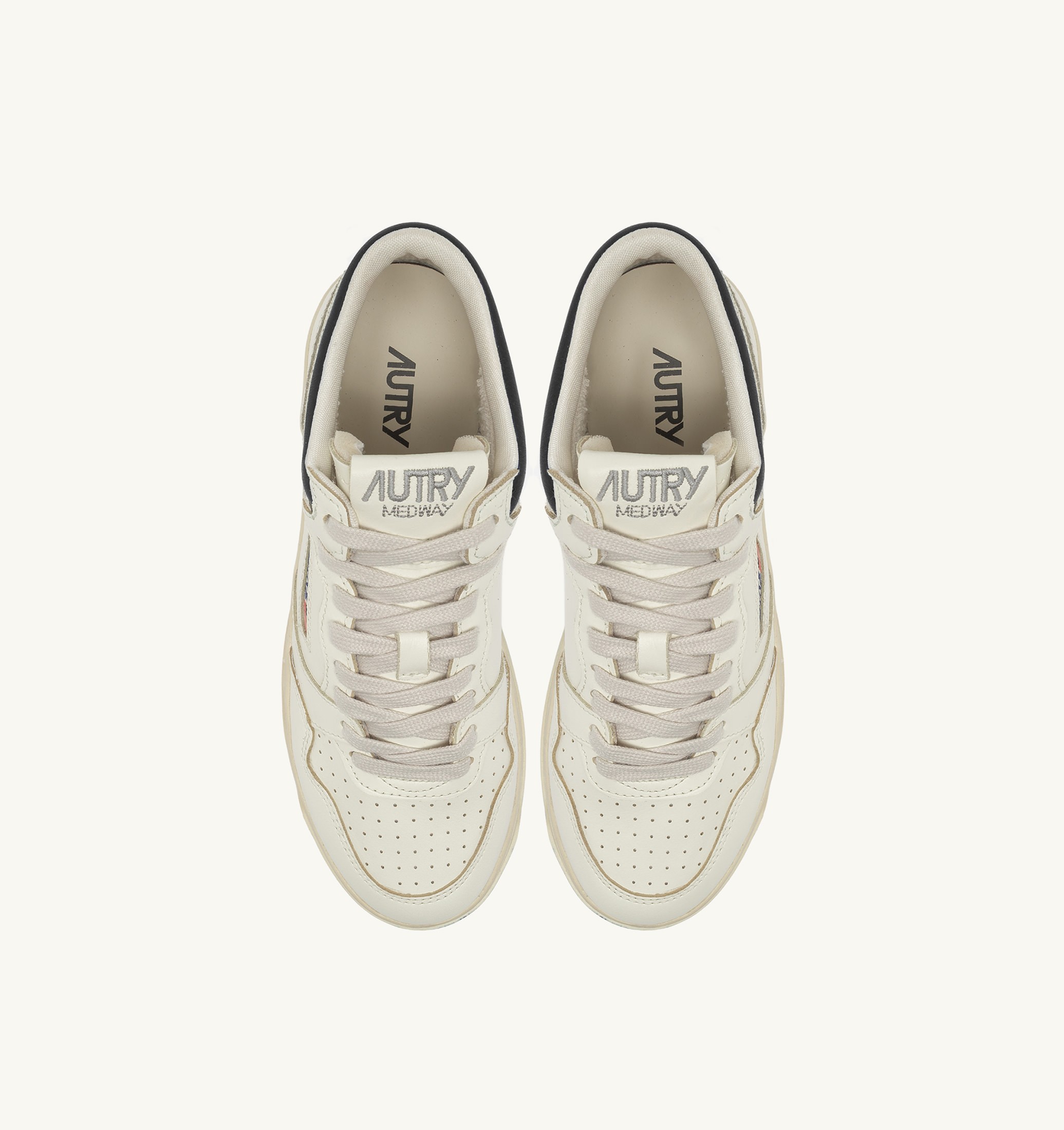 SNEAKERS MED-WAY IN PELLE COLORE MARSHMALLOW E NERO