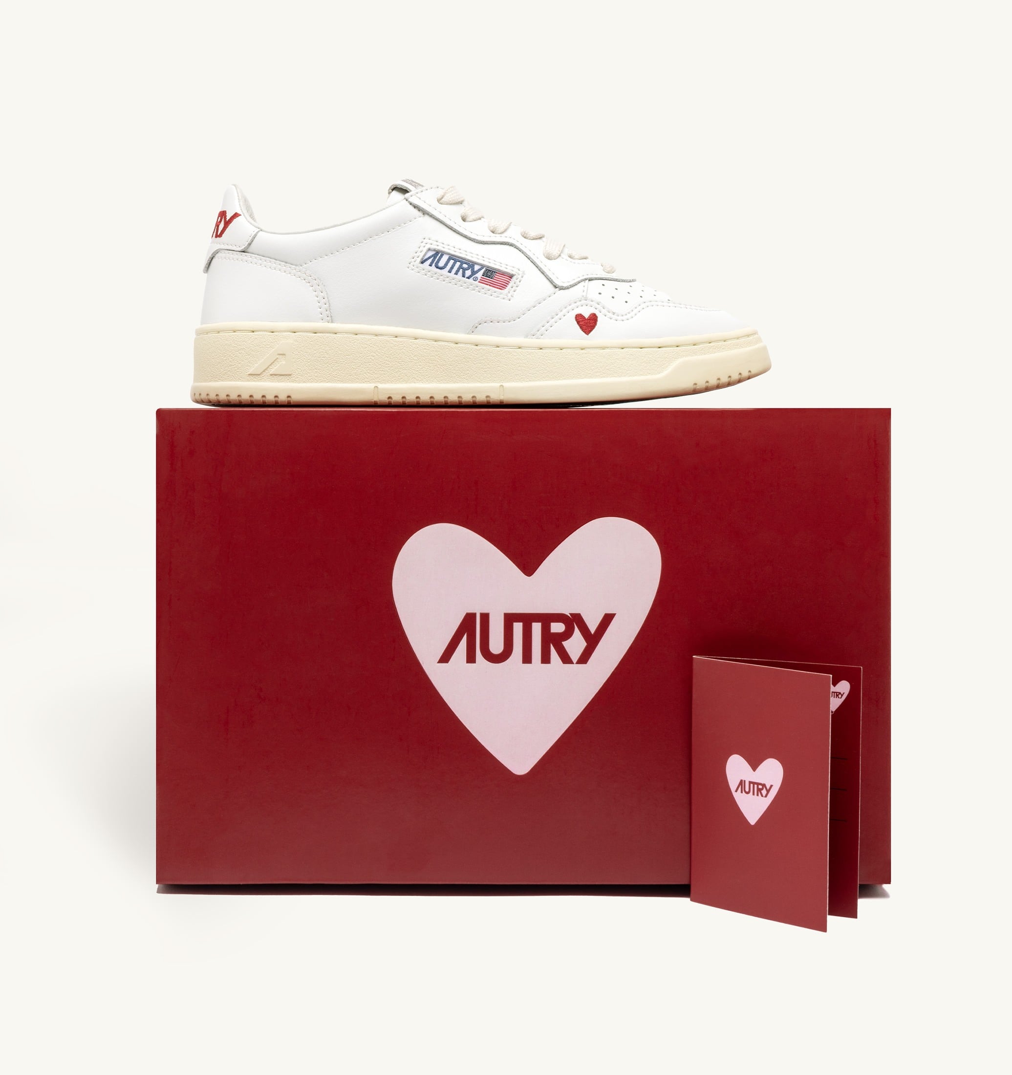 SNEAKERS MEDALIST 'LOVE' IN PELLE BIANCA E ROSSA