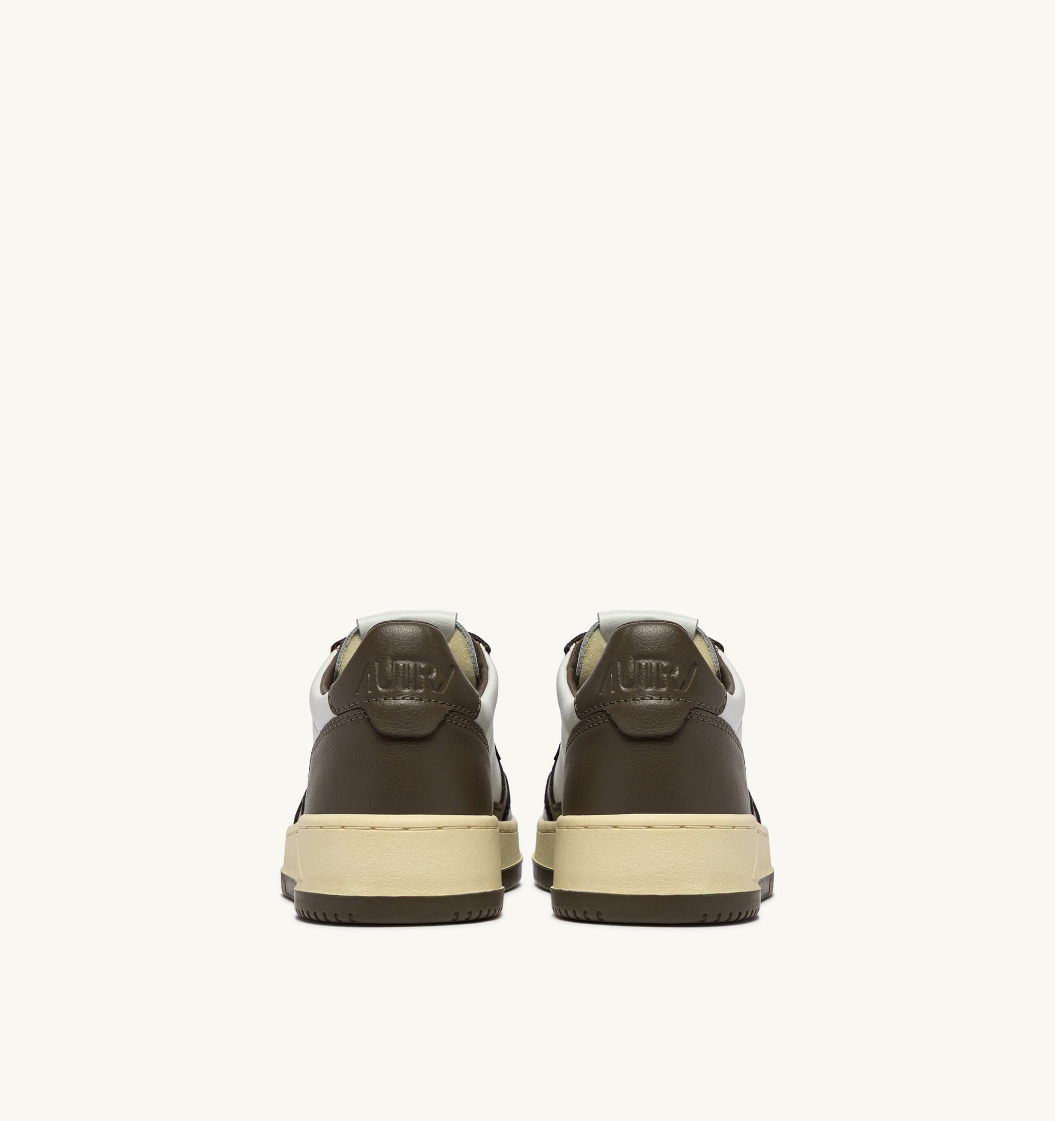 SNEAKERS MEDALIST LOW BICOLOR IN PELLE BIANCA E CHOCOLATE