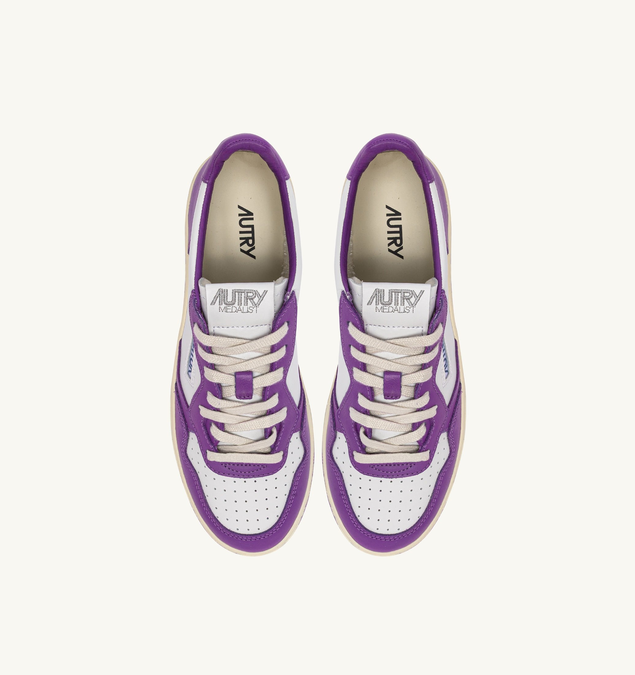 SNEAKERS MEDALIST LOW BICOLOR IN PELLE BIANCA E DEWBERRY