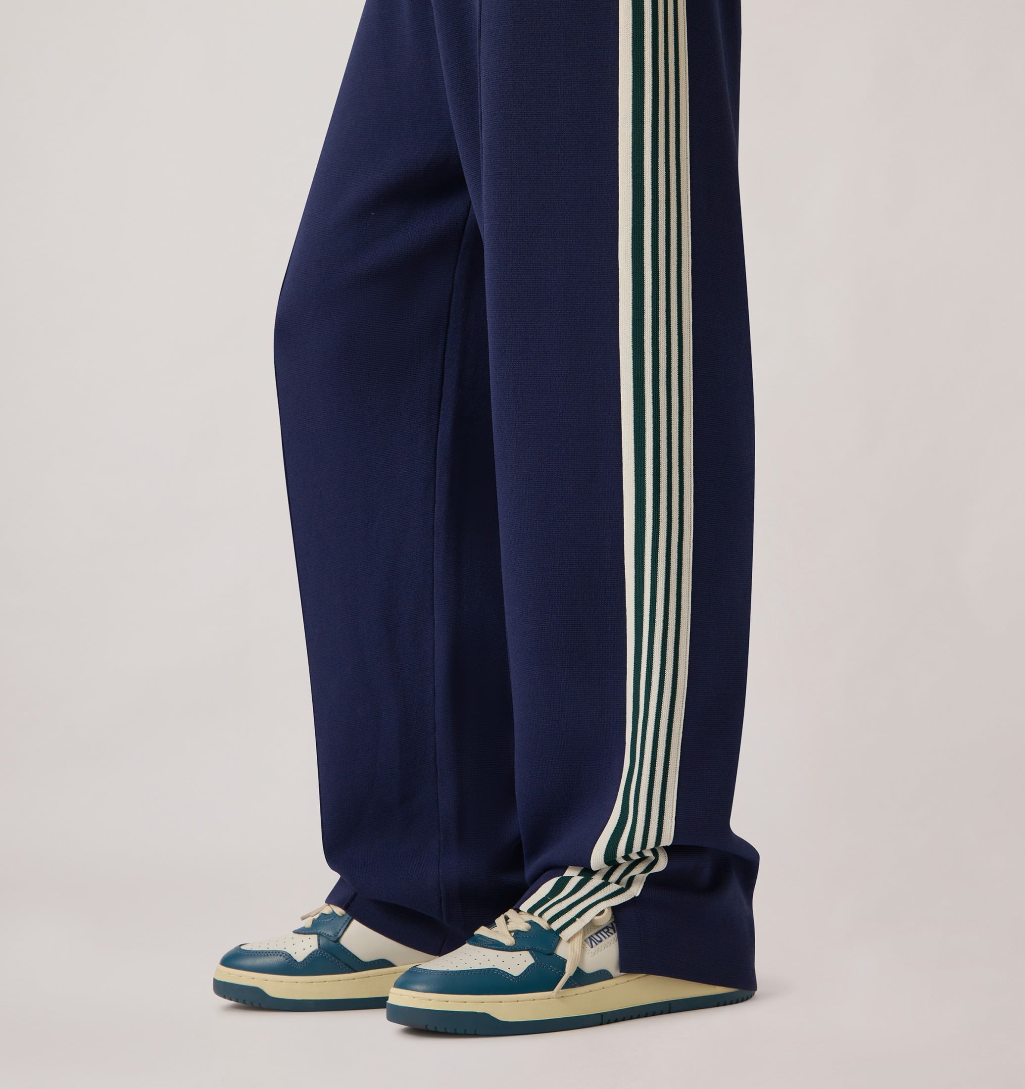 SNEAKERS MEDALIST LOW BICOLOR IN PELLE BIANCA E MALLARD BLUE