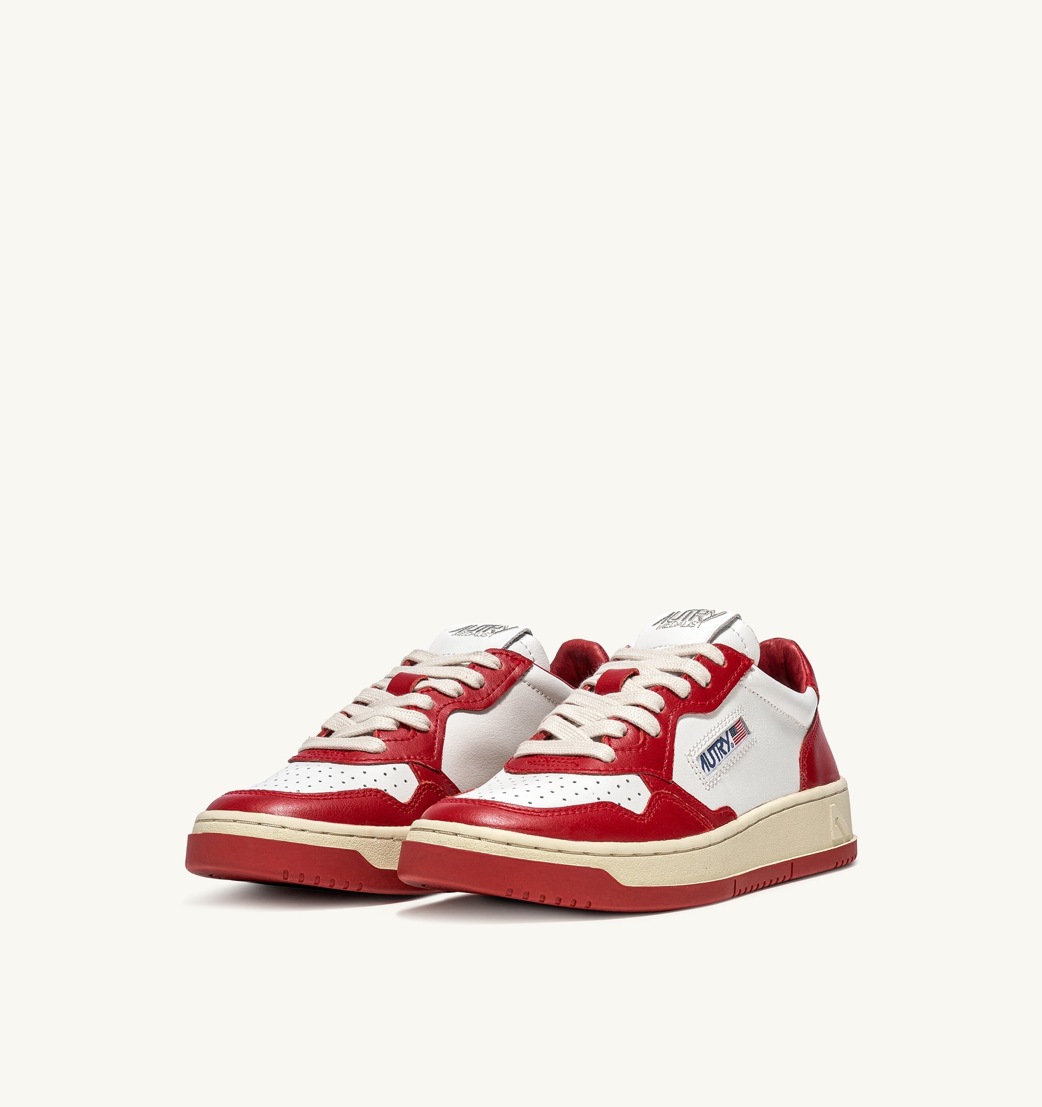 SNEAKERS MEDALIST LOW BICOLOR IN PELLE BIANCA E ROSSA