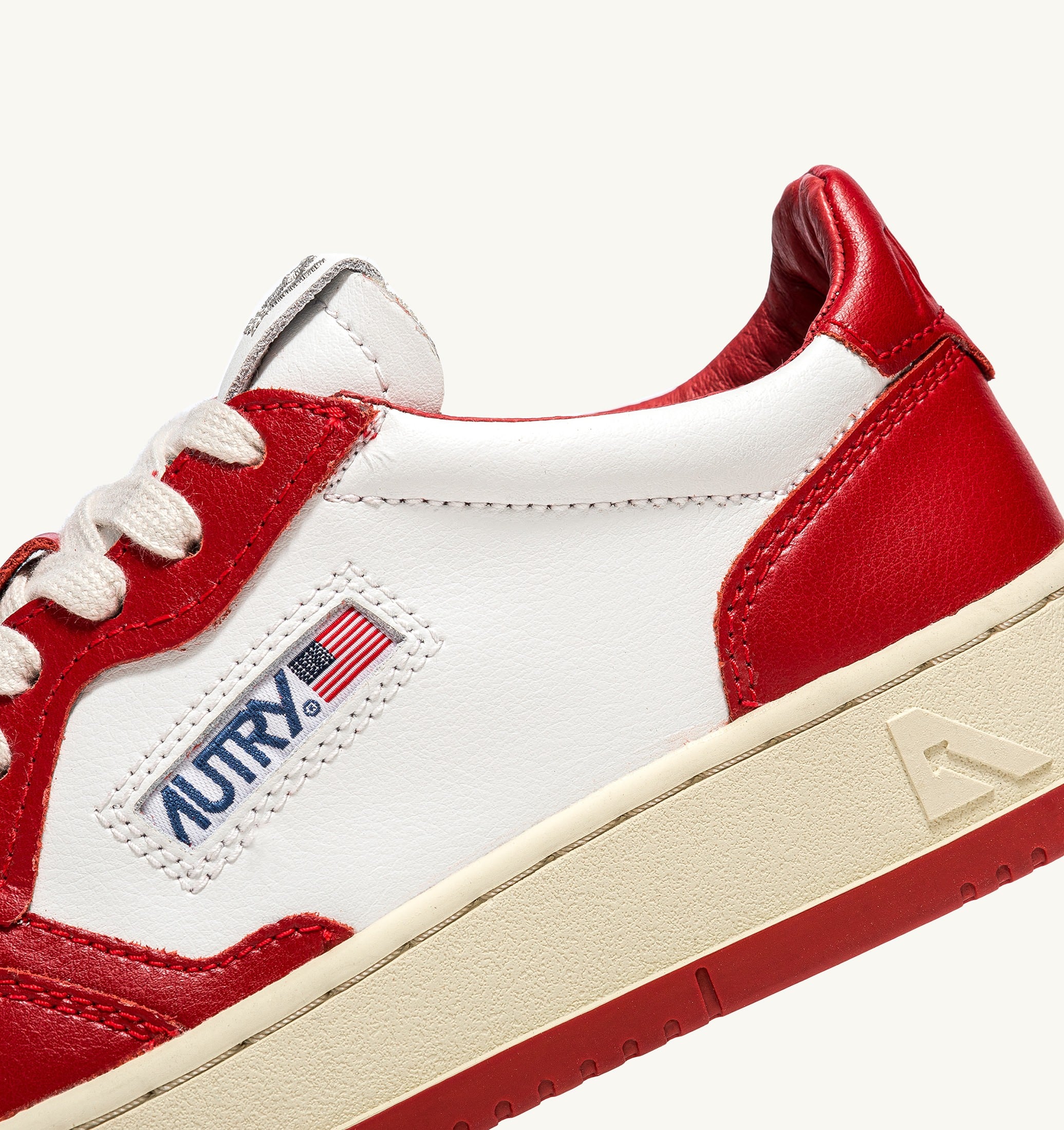 SNEAKERS MEDALIST LOW BICOLOR IN PELLE BIANCA E ROSSA