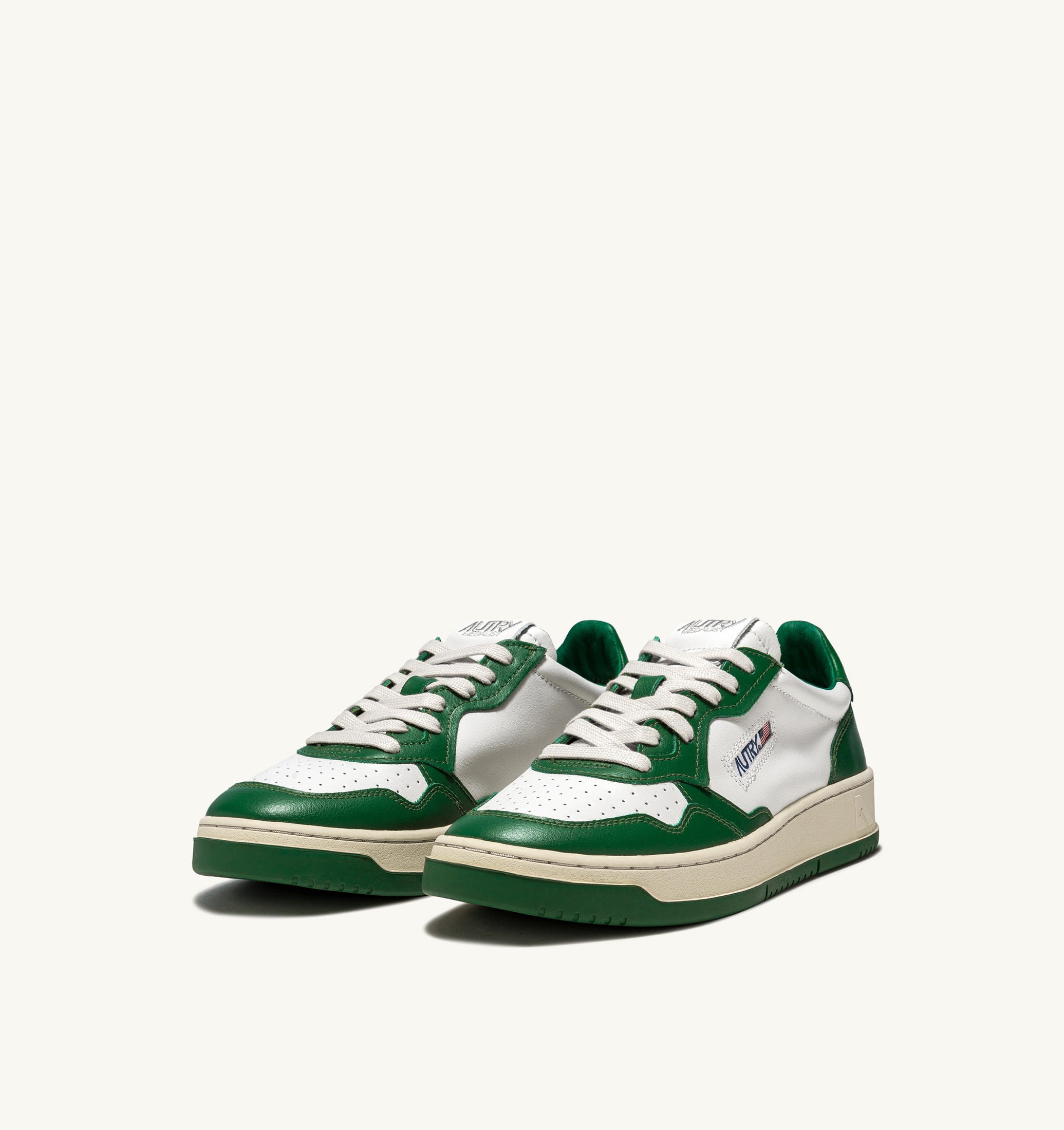 SNEAKERS MEDALIST LOW BICOLOR IN PELLE BIANCA E VERDE