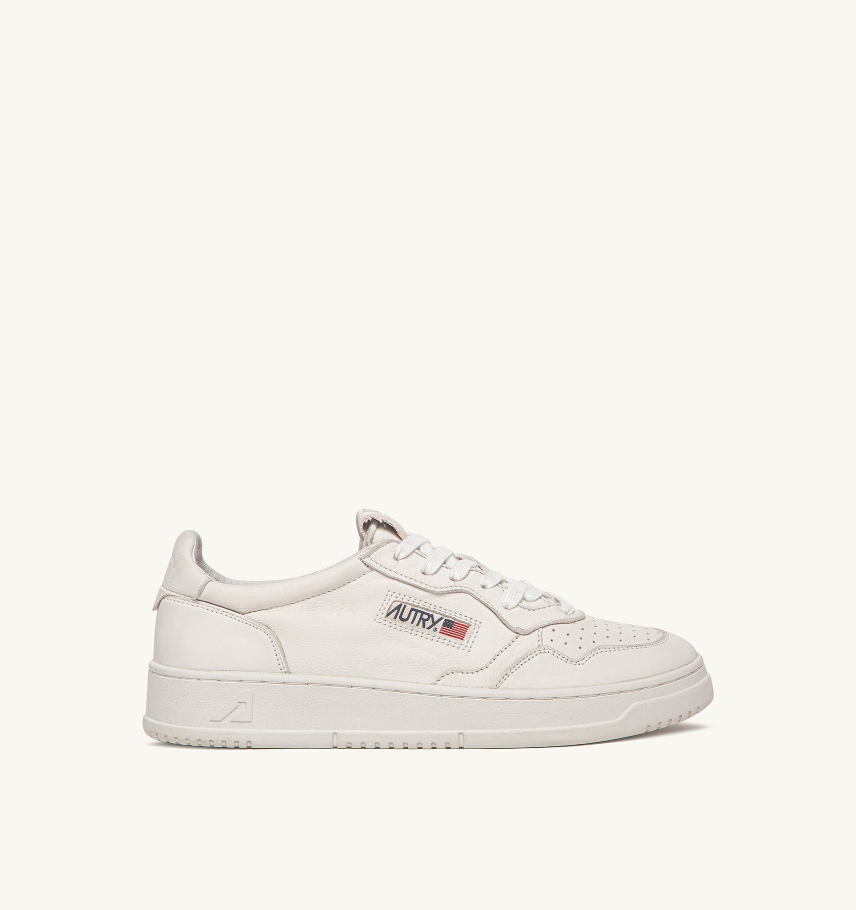 SNEAKERS MEDALIST LOW IN NAPPA SUPER SOFT BIANCO OTTICO