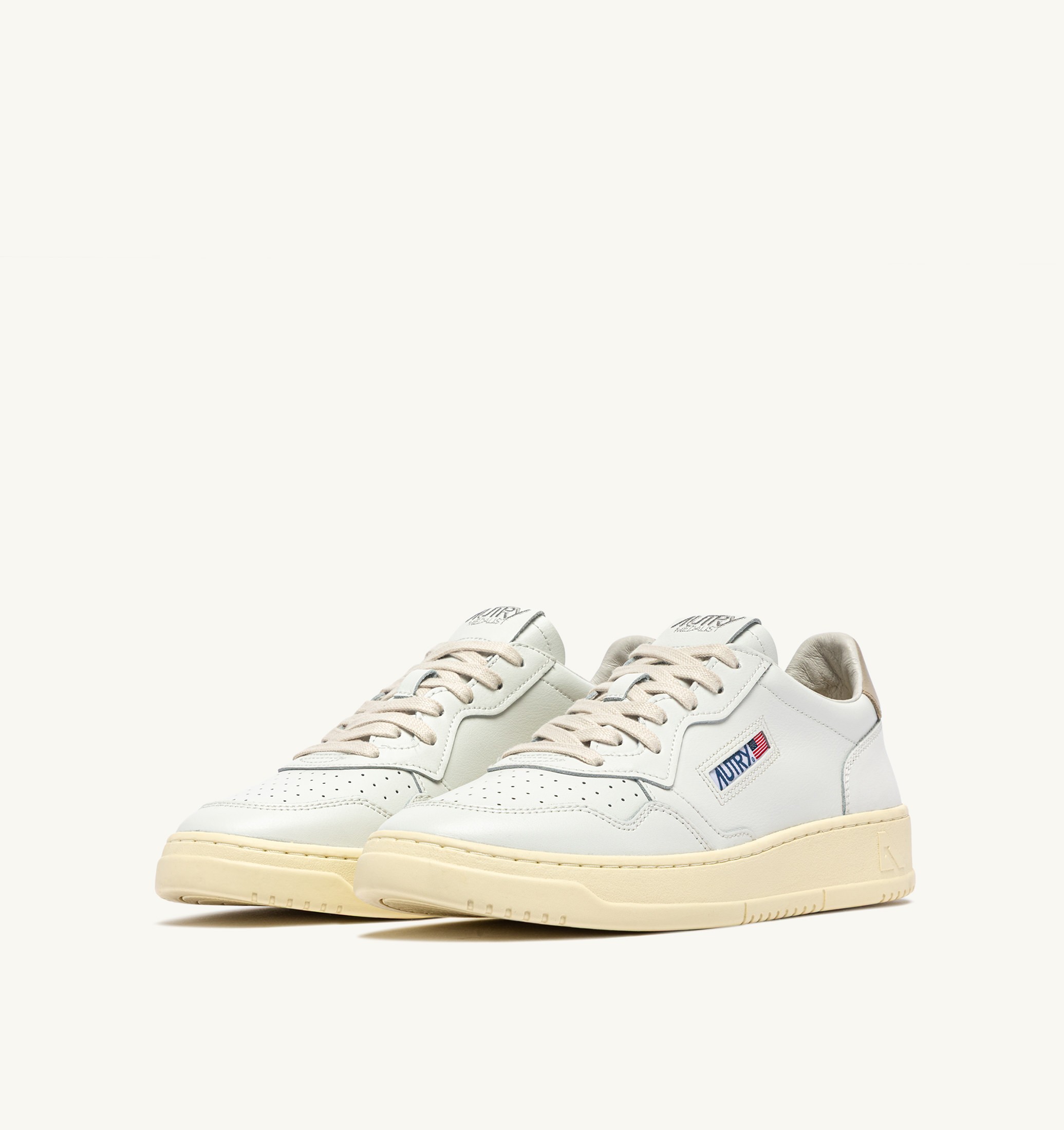 SNEAKERS MEDALIST LOW IN PELLE BIANCA E FEATHER GRAY