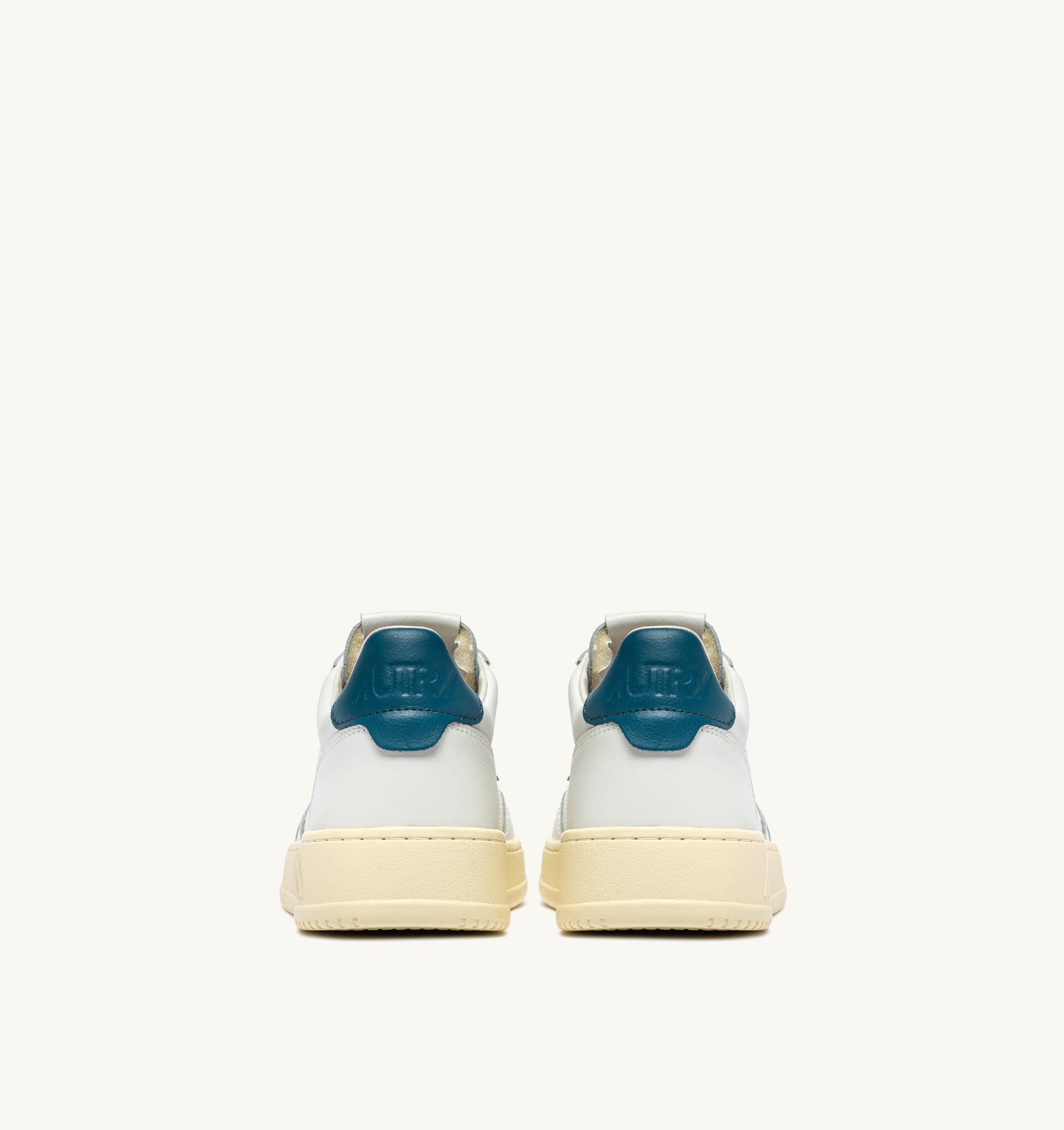 SNEAKERS MEDALIST LOW IN PELLE BIANCA E MALLARD BLUE