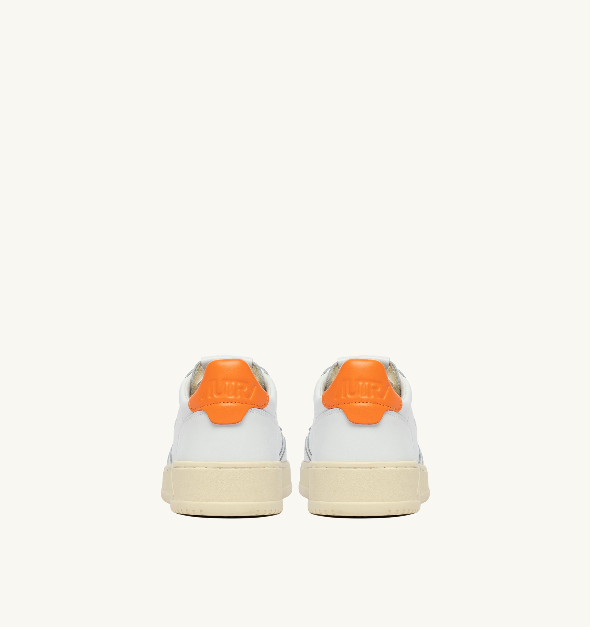 SNEAKERS MEDALIST LOW IN PELLE BIANCA E PARSIMMON ORANGE