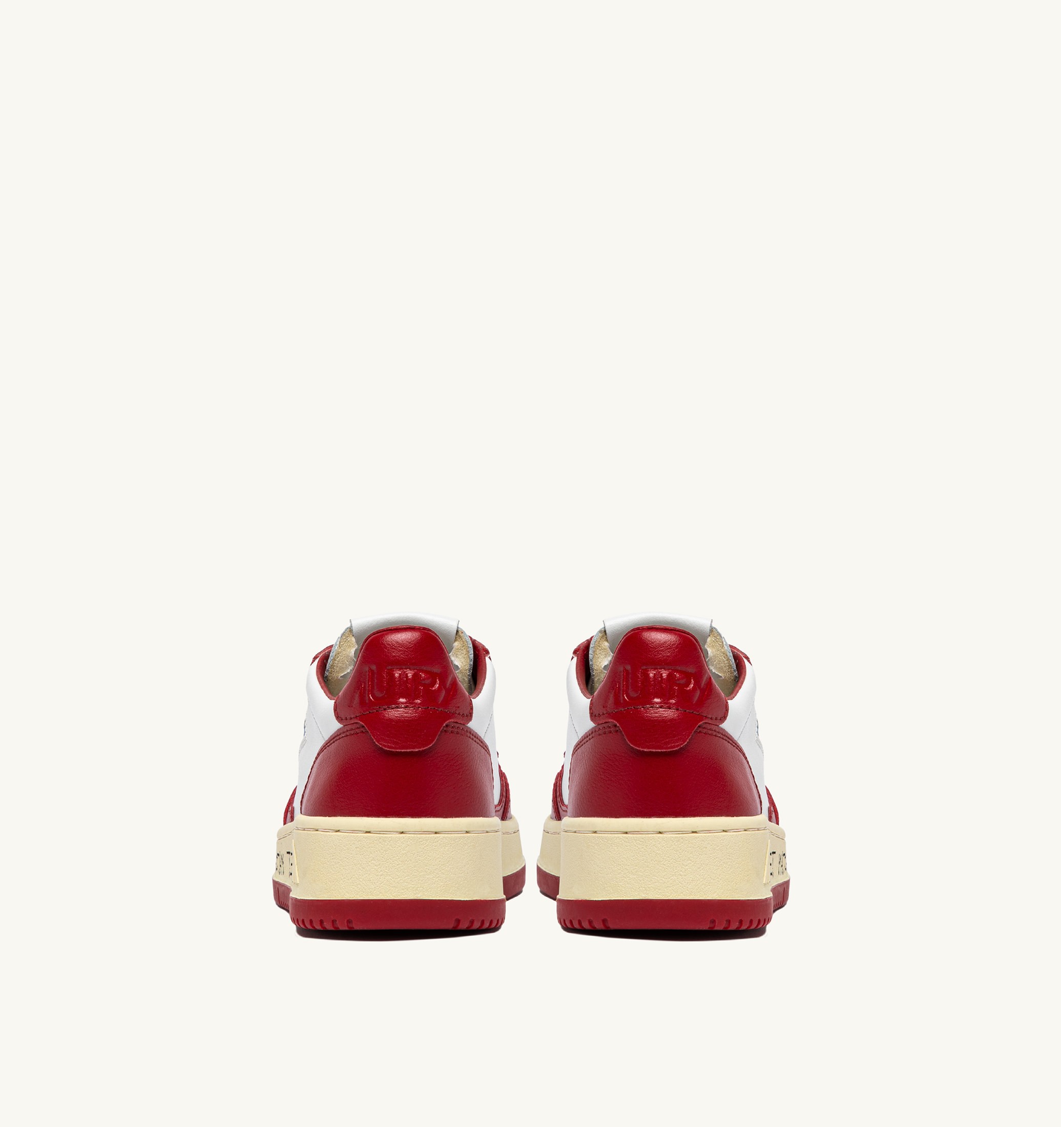 SNEAKERS MEDALIST LOW IN PELLE BIANCA E ROSSA CON LETTERING