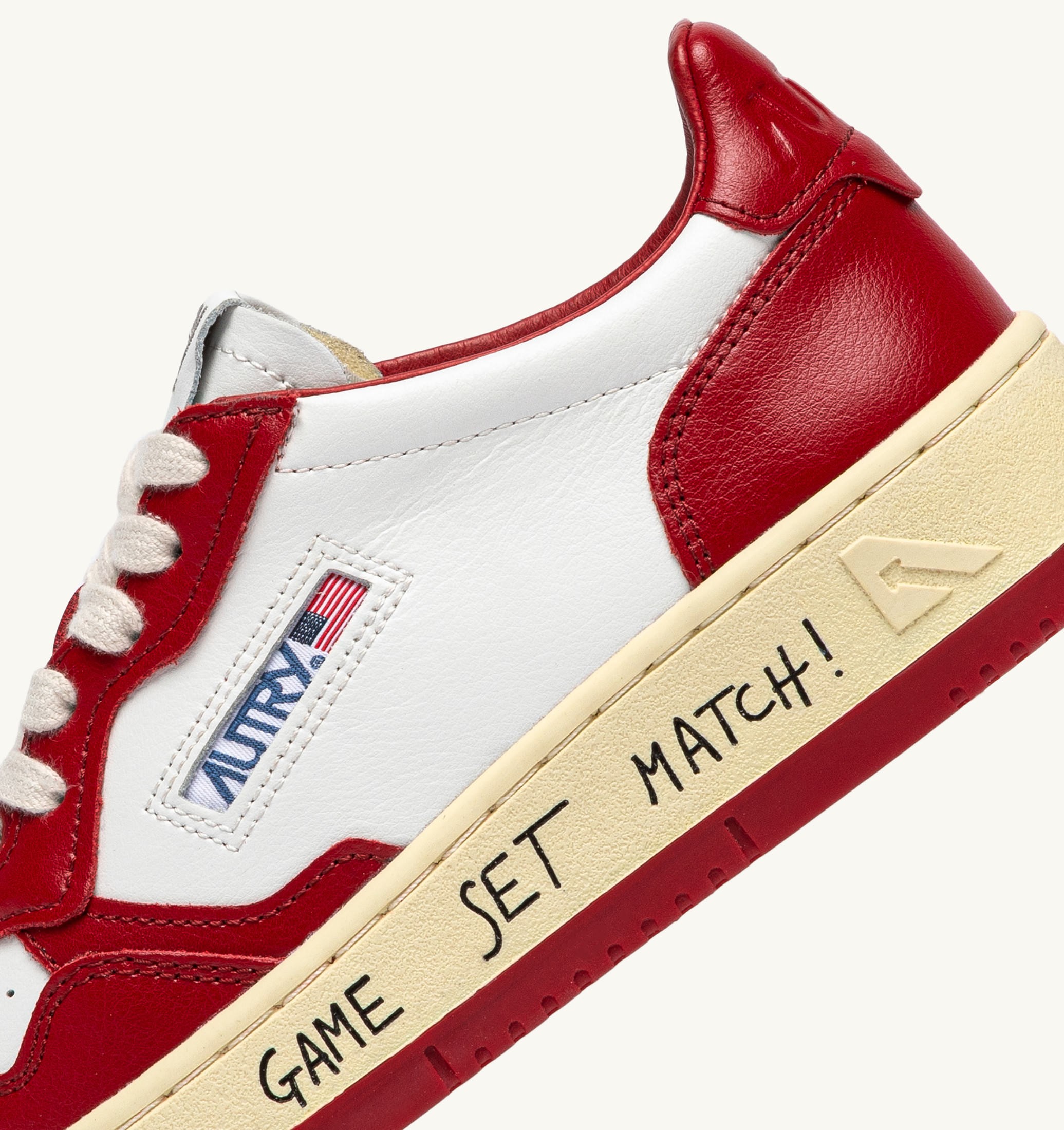 SNEAKERS MEDALIST LOW IN PELLE BIANCA E ROSSA CON LETTERING