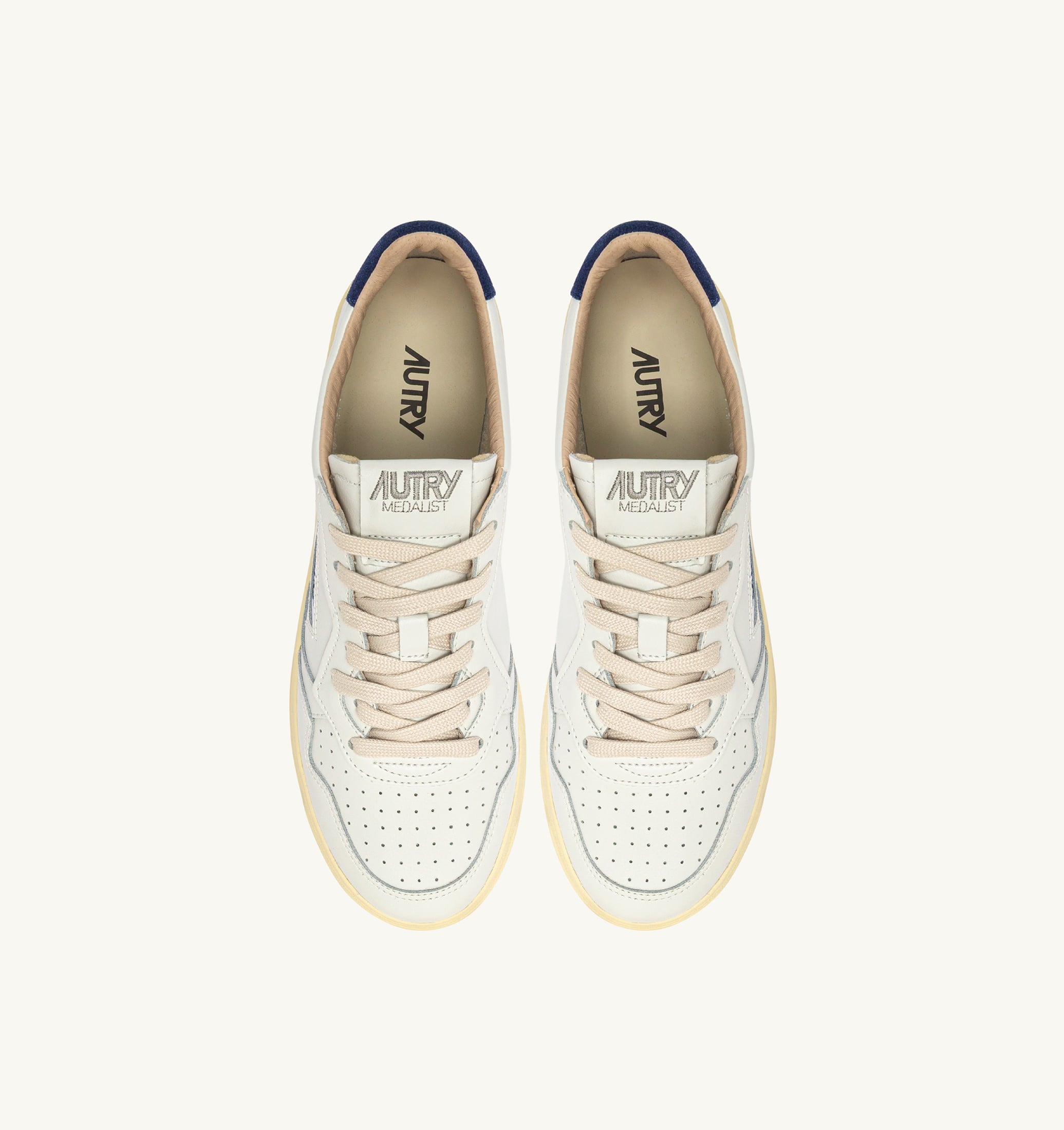 SNEAKERS MEDALIST LOW IN PELLE BIANCA E SUEDE BLUE DEPTHS