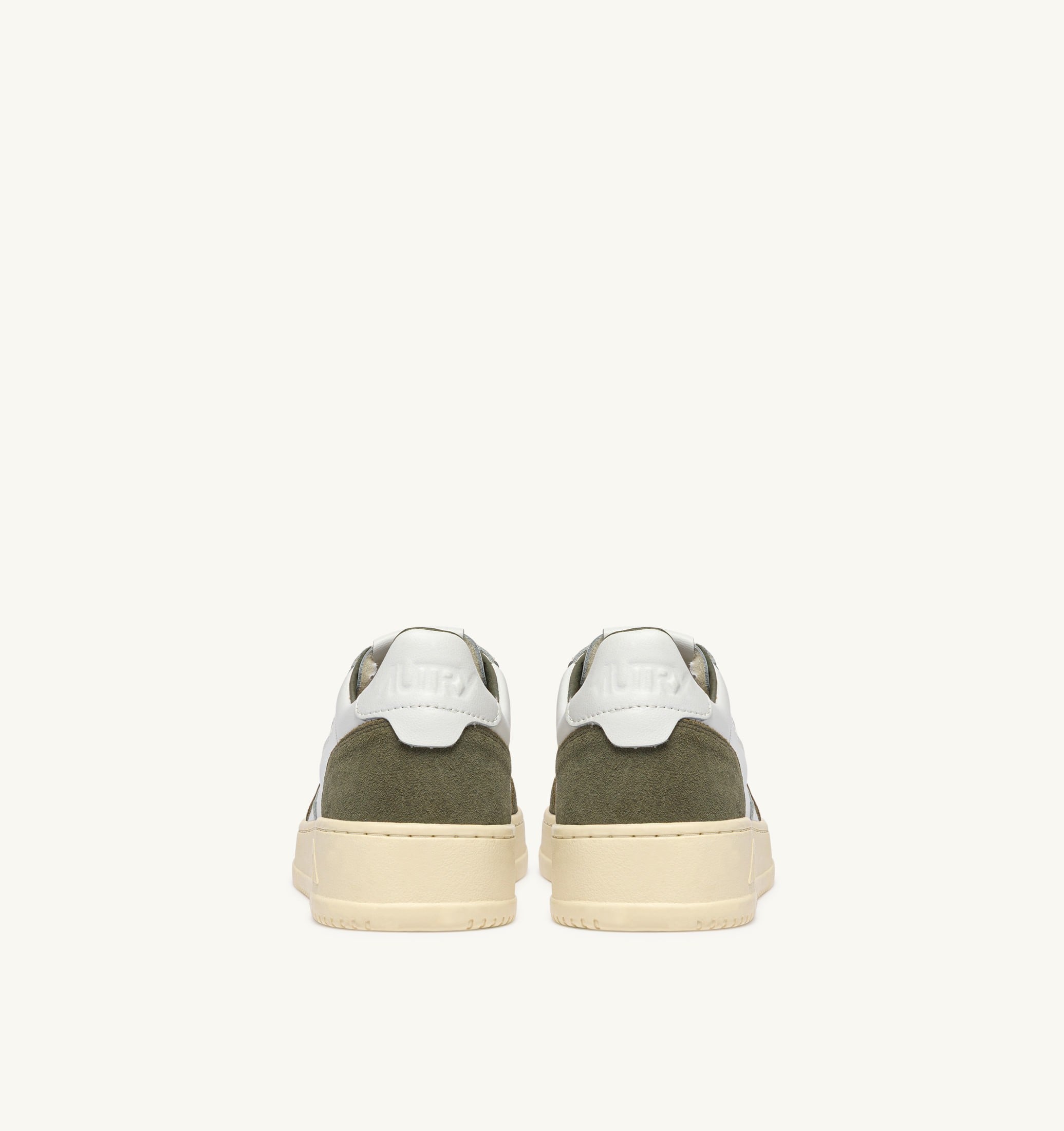 SNEAKERS MEDALIST LOW IN PELLE BIANCA E SUEDE SMOKED GREEN